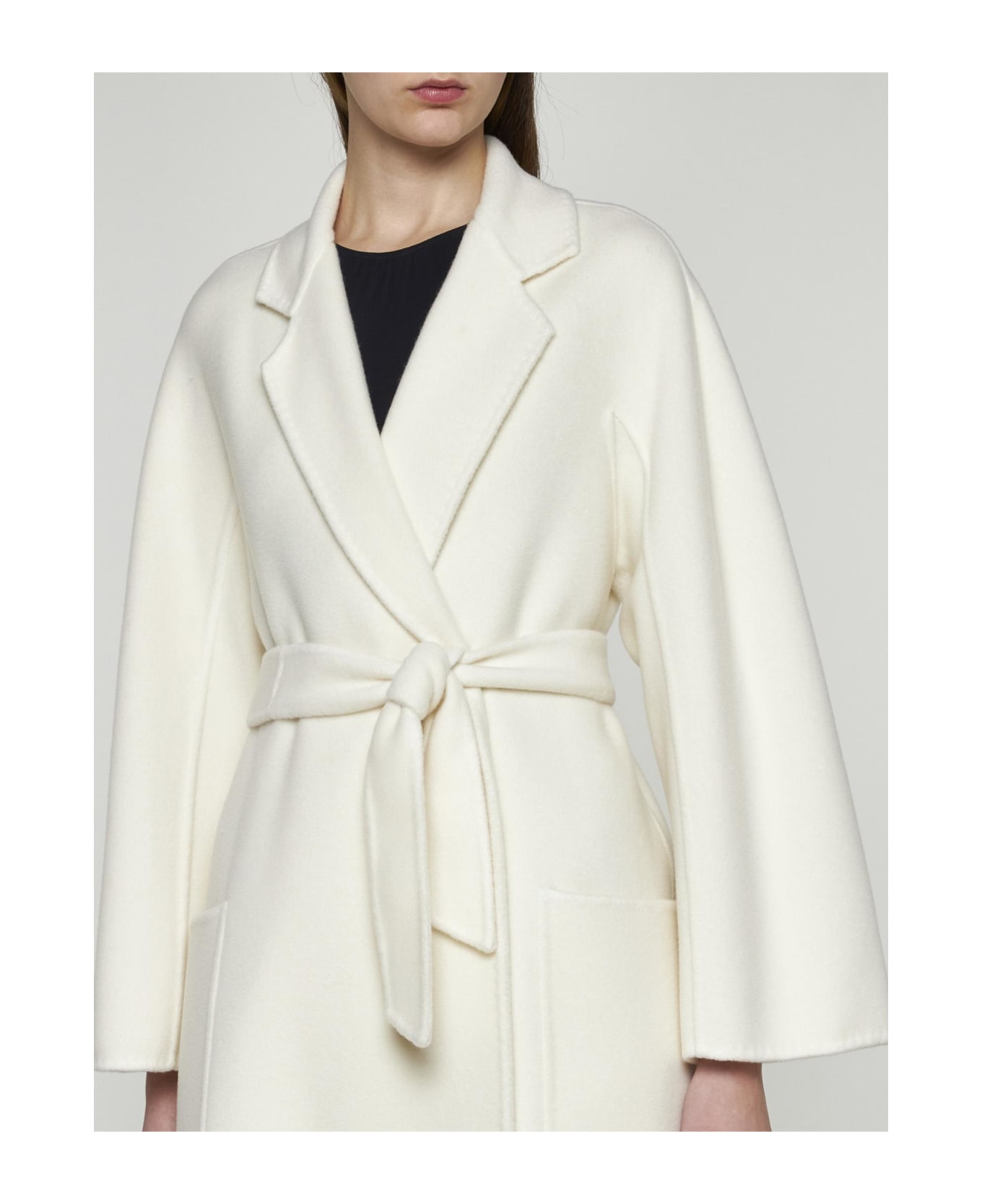 Max Mara Ludmilla Cashmere Coat - WHITE コート