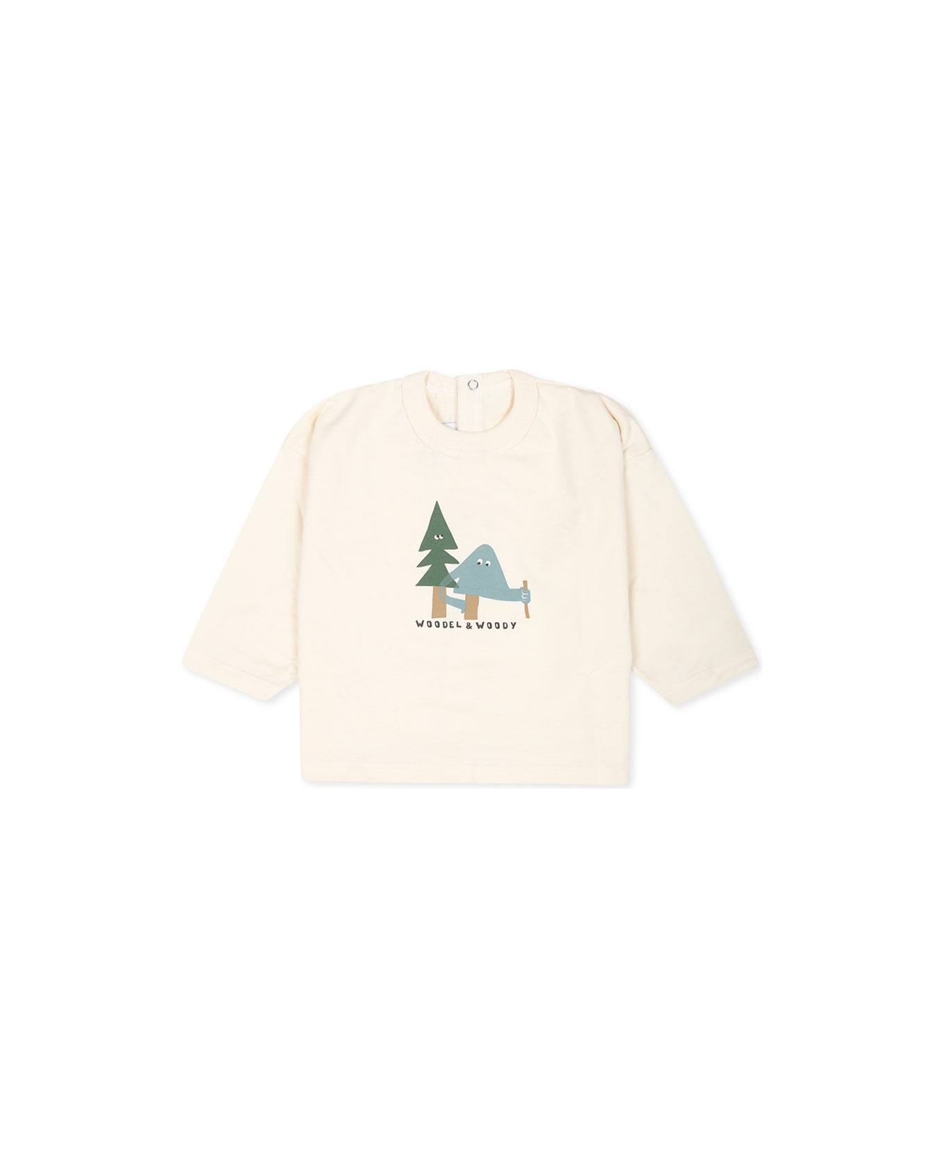 Petit Bateau Ivory T-shirt For Babykids With Tree Print - Ivory