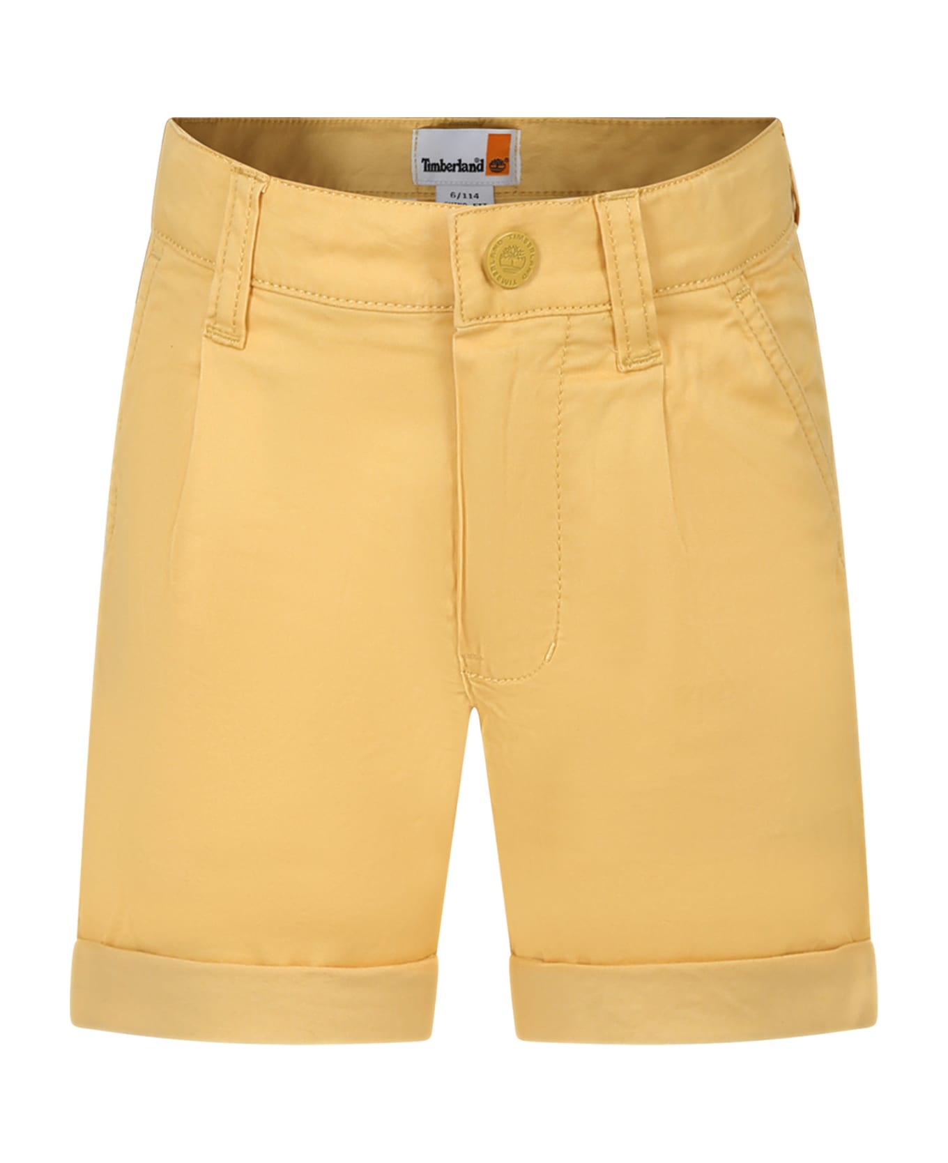 Timberland Yellow Shorts For Boy With Logo - Yellow