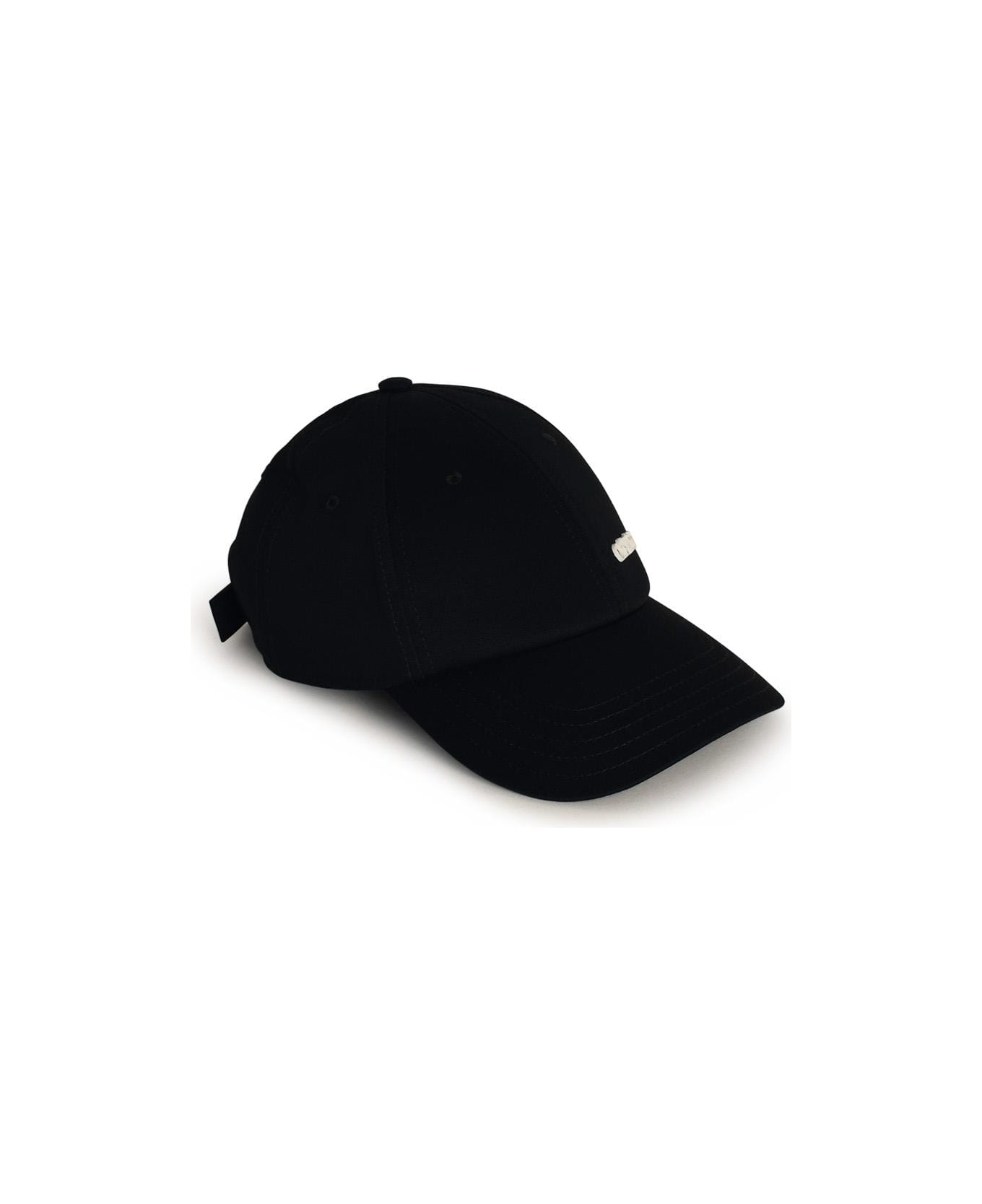 Off-White Black Cotton Cap - Black