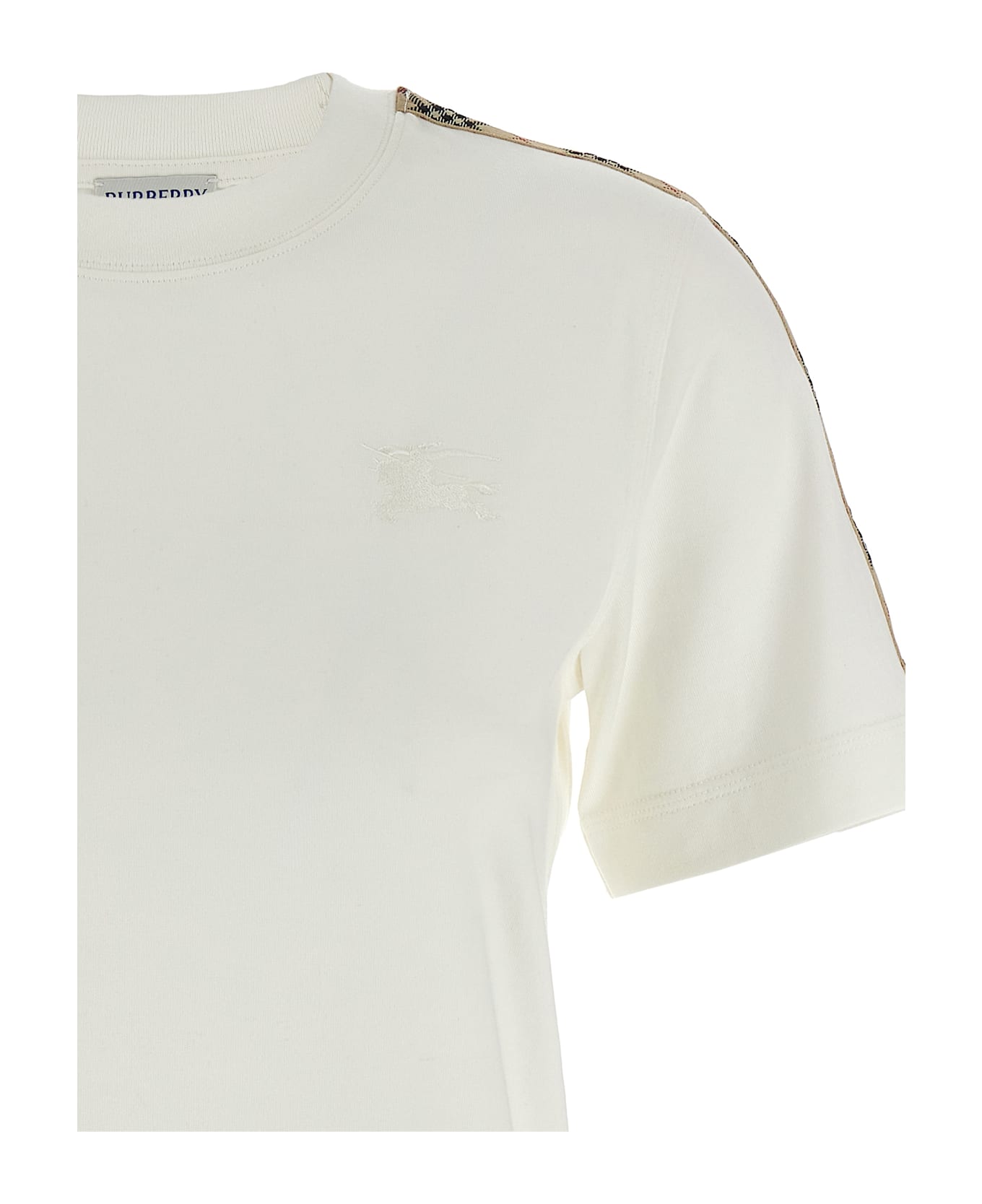 Burberry Check Tape T-shirt - White