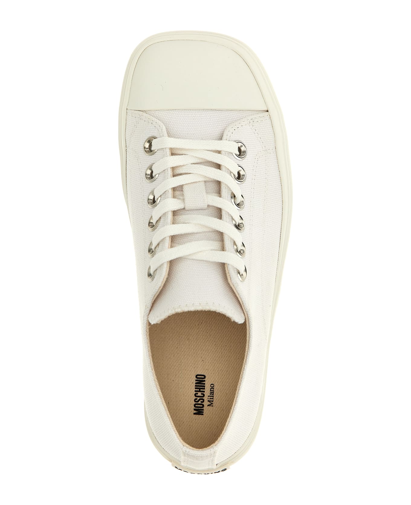 Moschino Canvas Sneakers - White