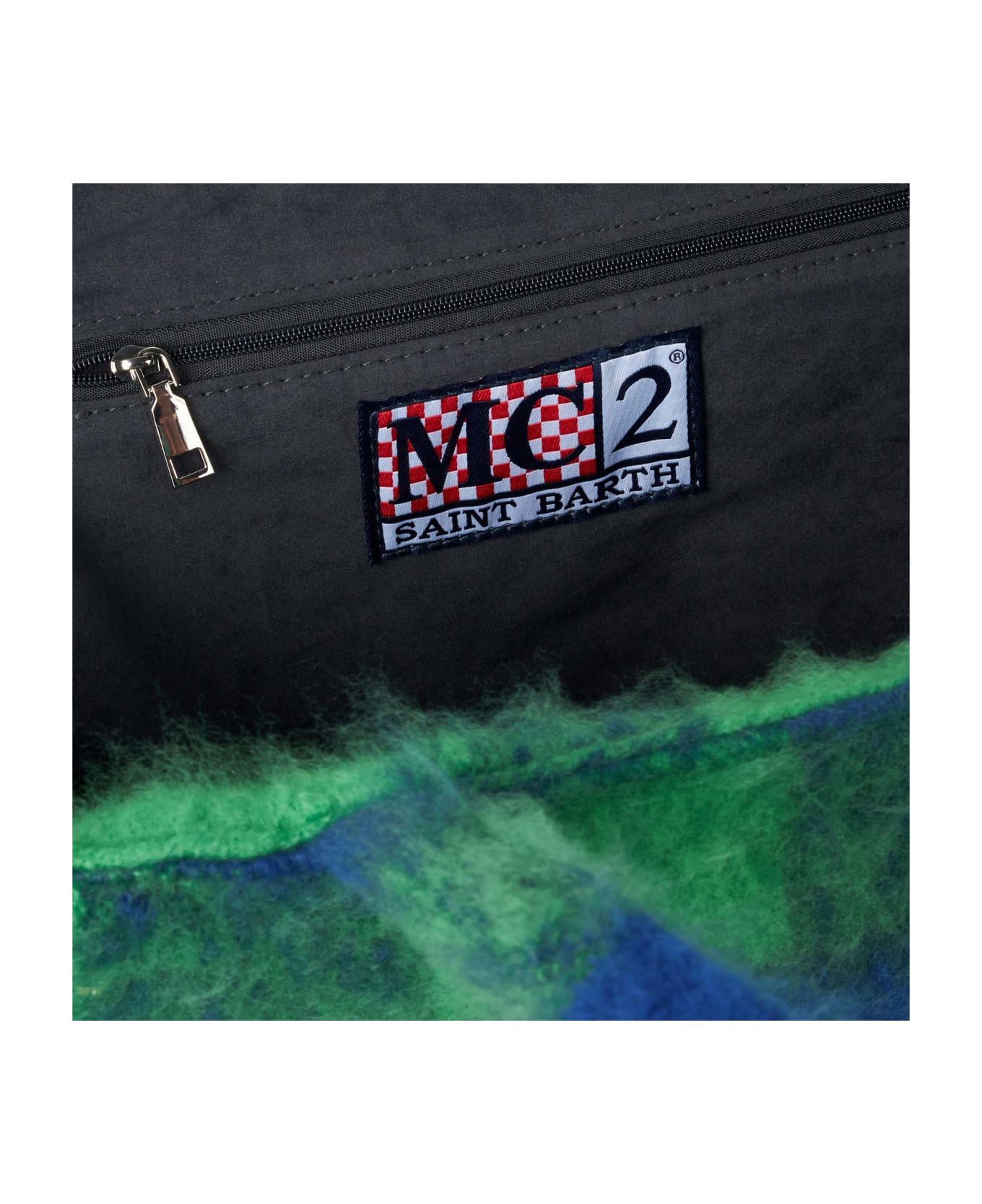 MC2 Saint Barth Vanity Blanket Shoulder Bag With Green And Blue Check - MULTICOLOR