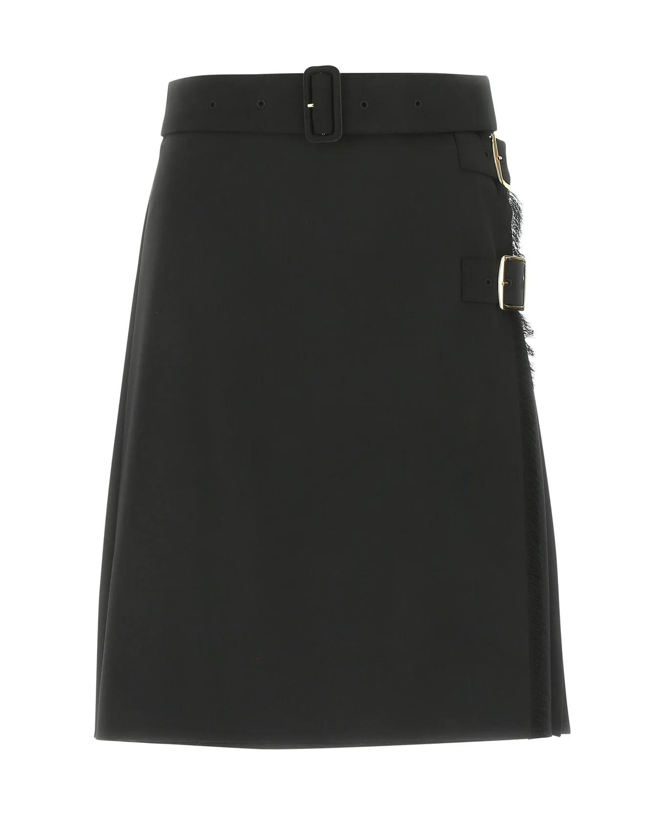 Burberry Black Stretch Polyester Blend Skirt - BLACK