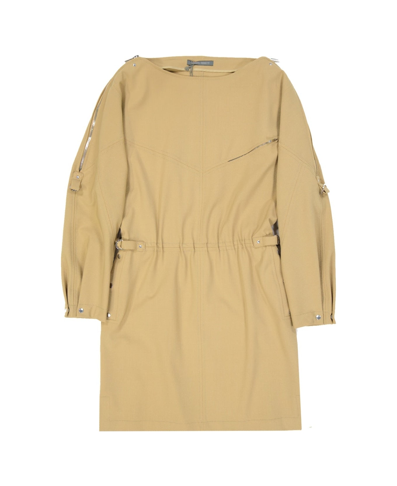 Alberta Ferretti Wool Blend Mini Dress - Beige