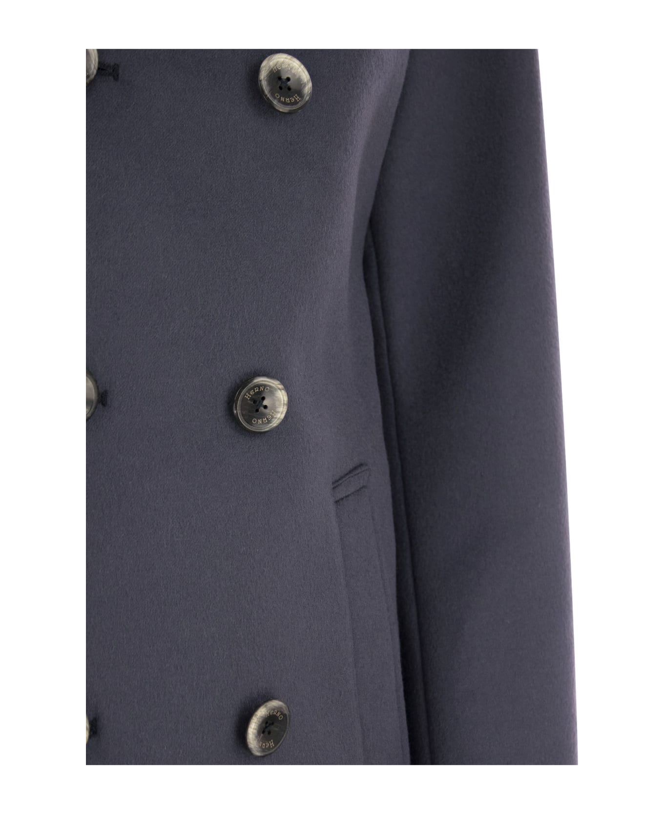 Herno Wool And Cashmere Double-breasted Coat - BLUE コート
