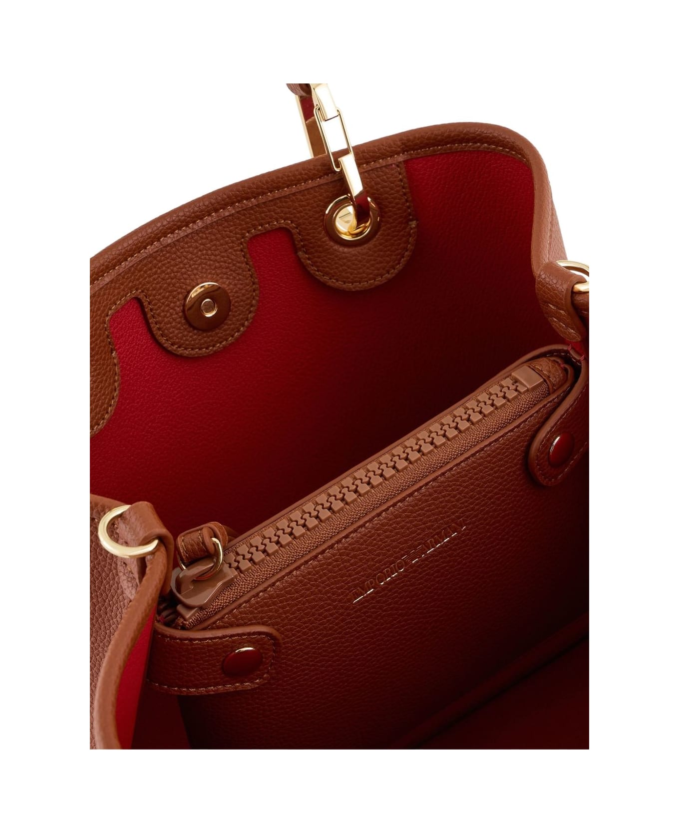 Emporio Armani Myea Small Tote Bag - Leather Brown