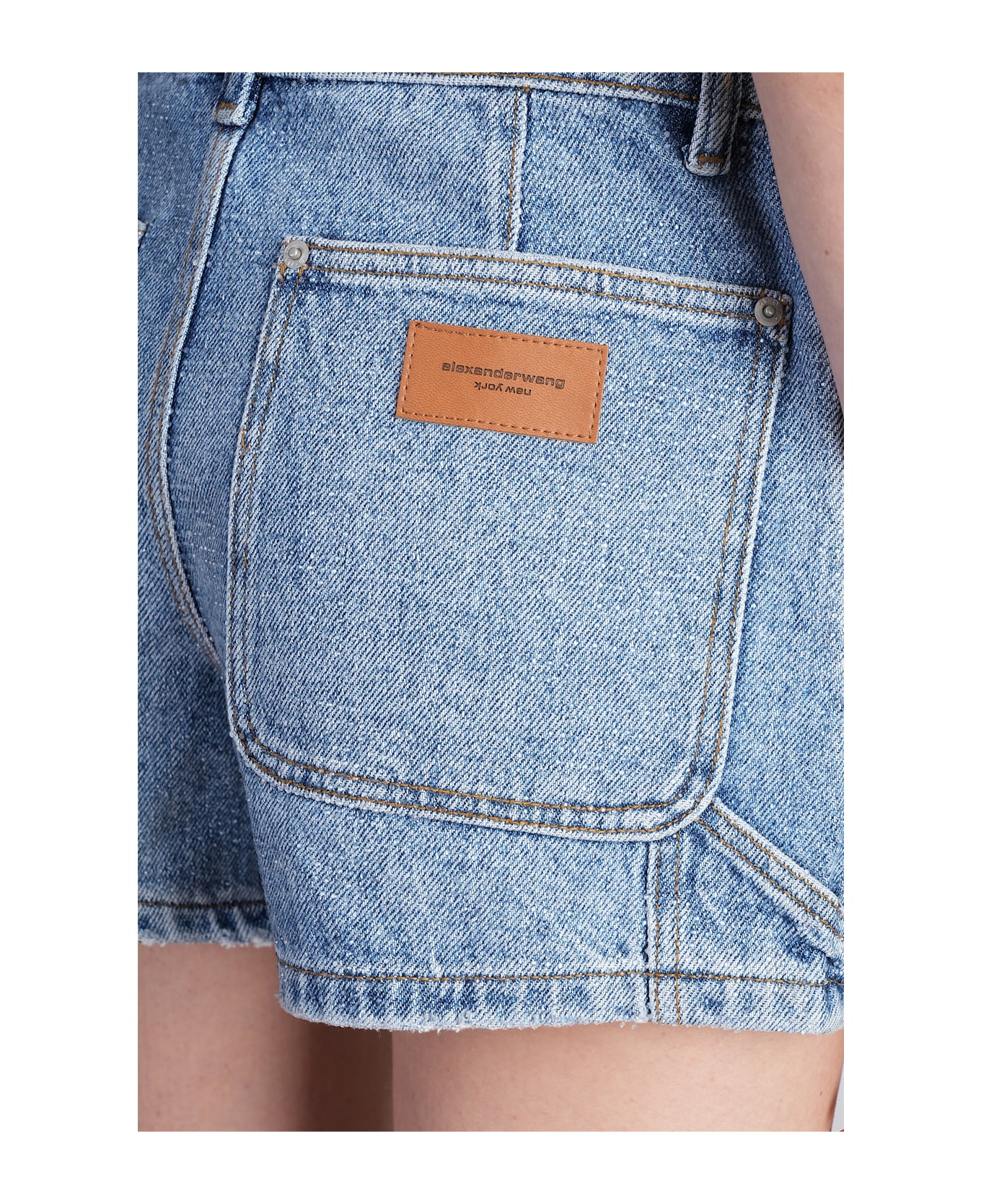 Alexander Wang Shorts In Blue Cotton - blue