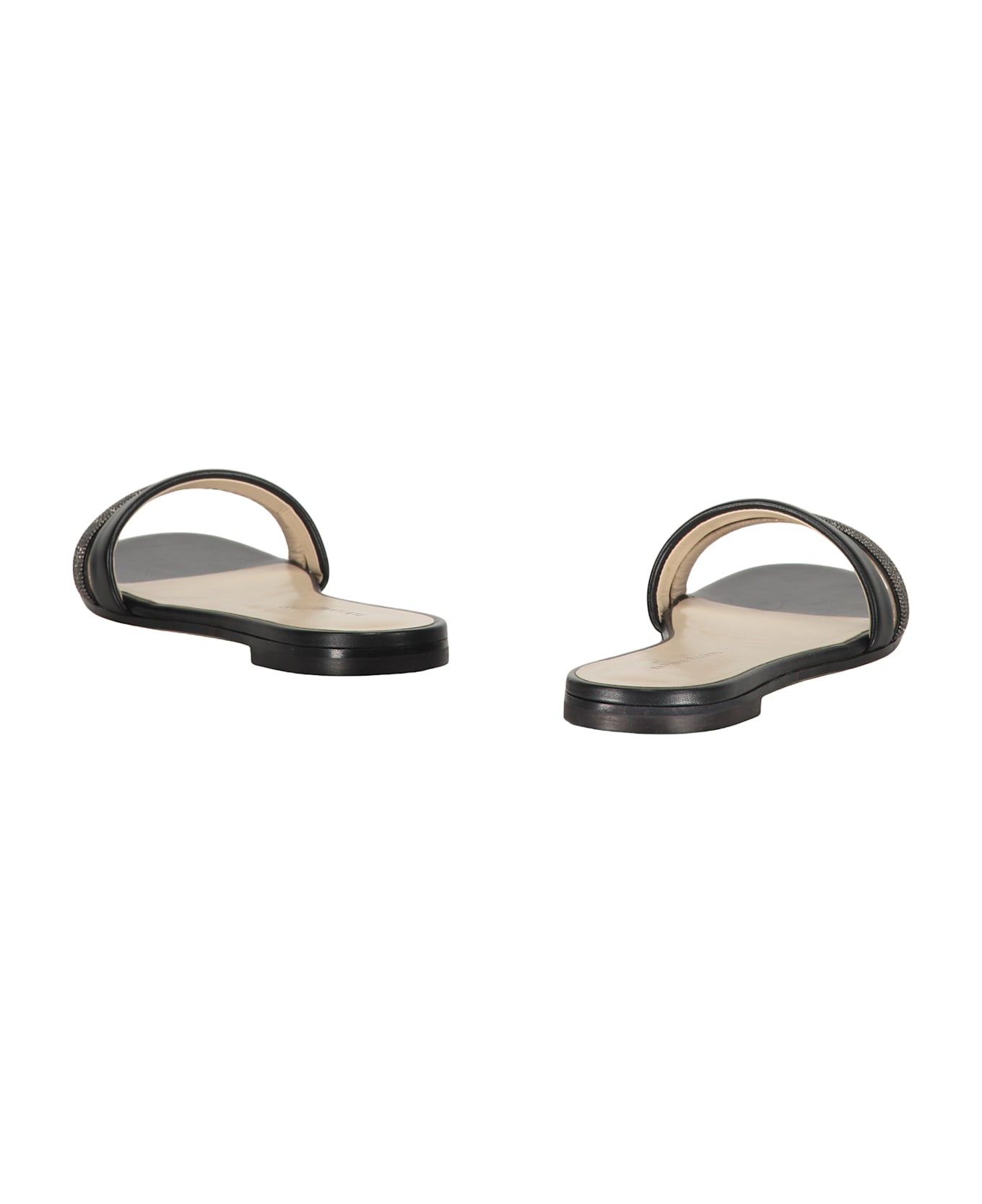 Fabiana Filippi Leather Slides - black