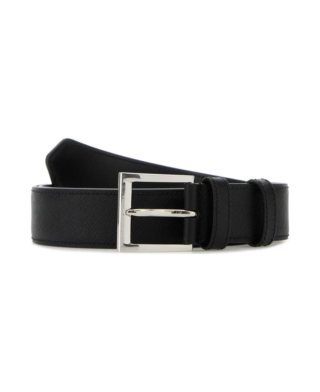 Prada Black Leather Belt - NERO