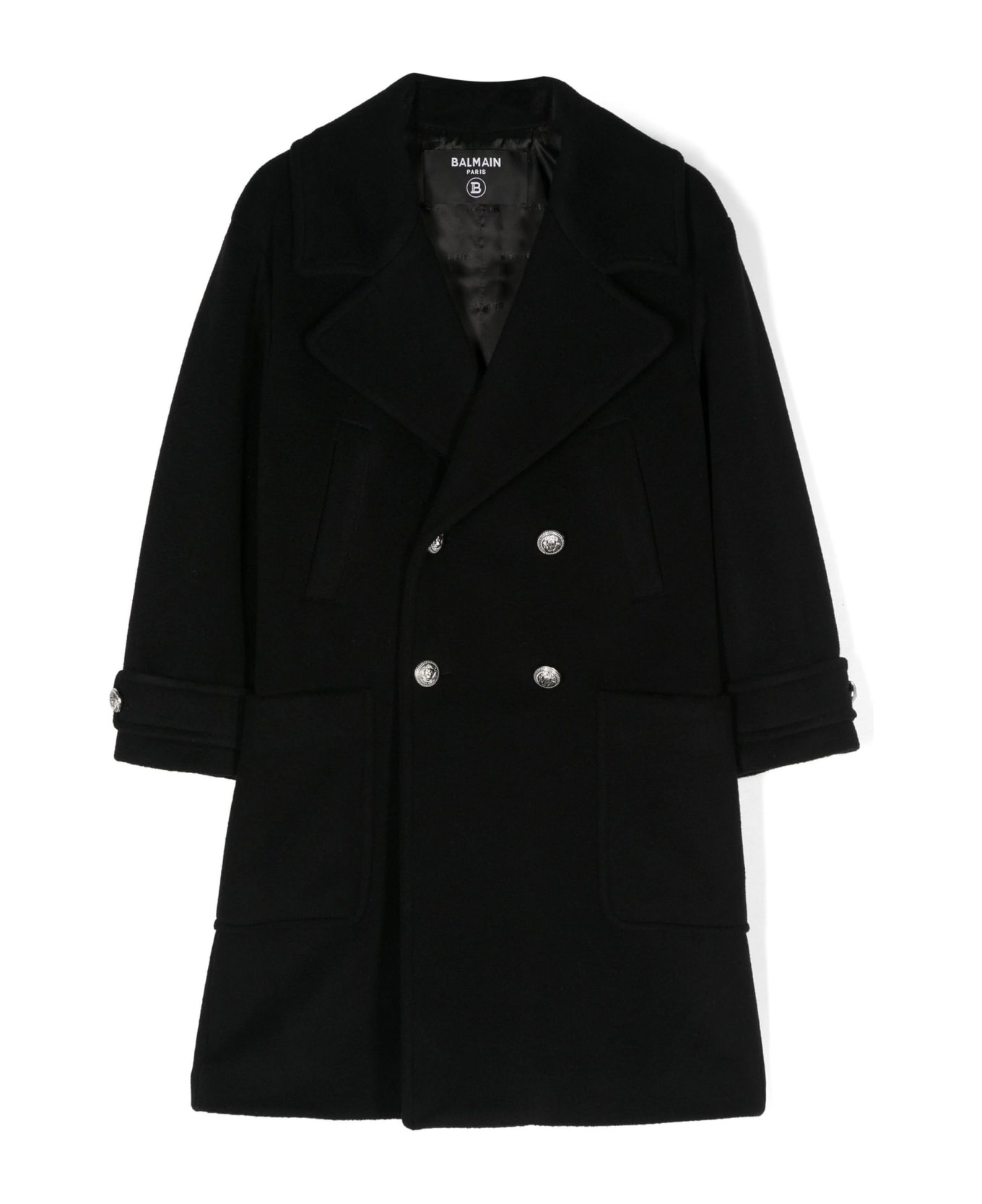 Balmain Coats Black - Black