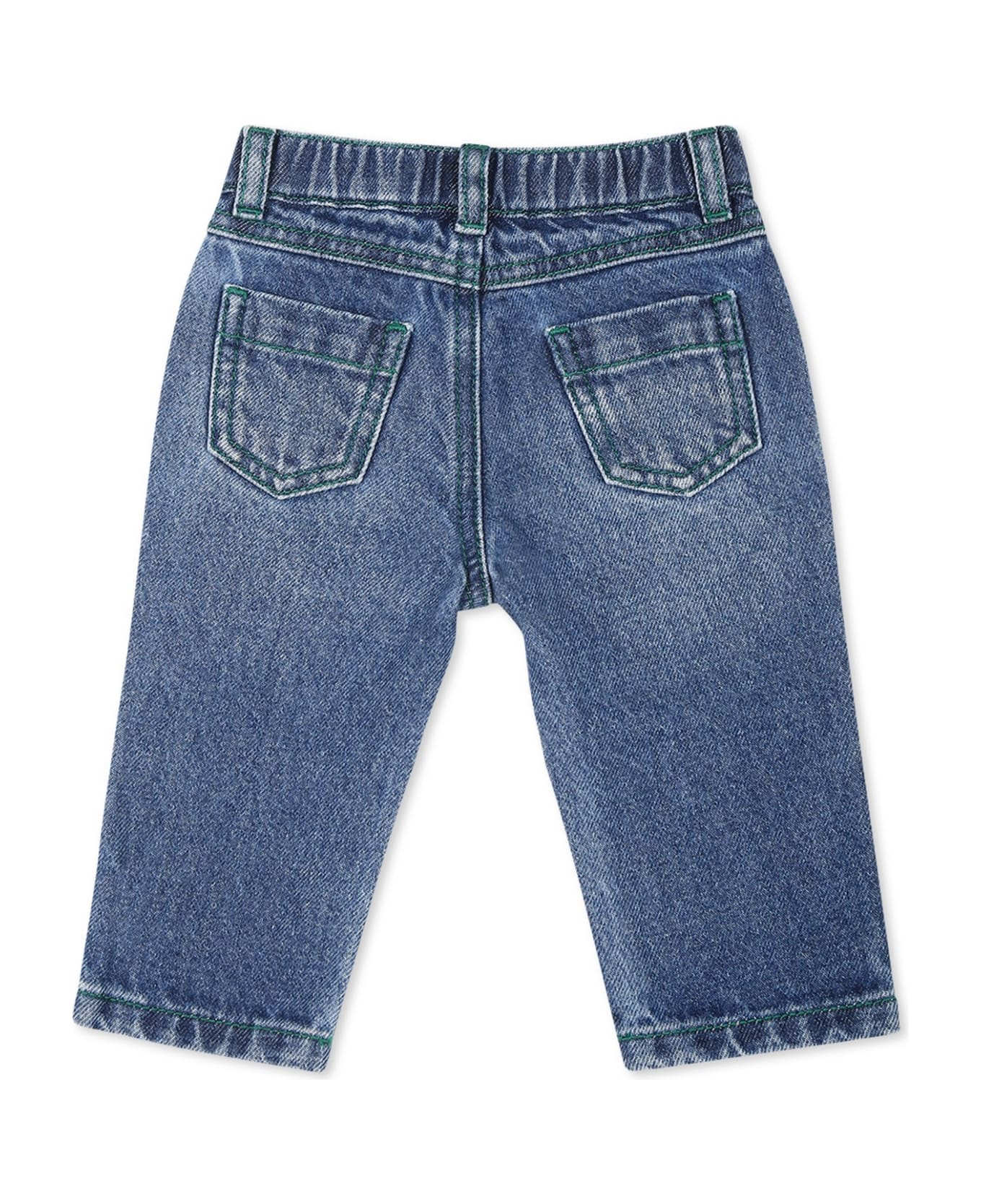 Moschino Blue Jeans For Baby Boy With Logo - Denim