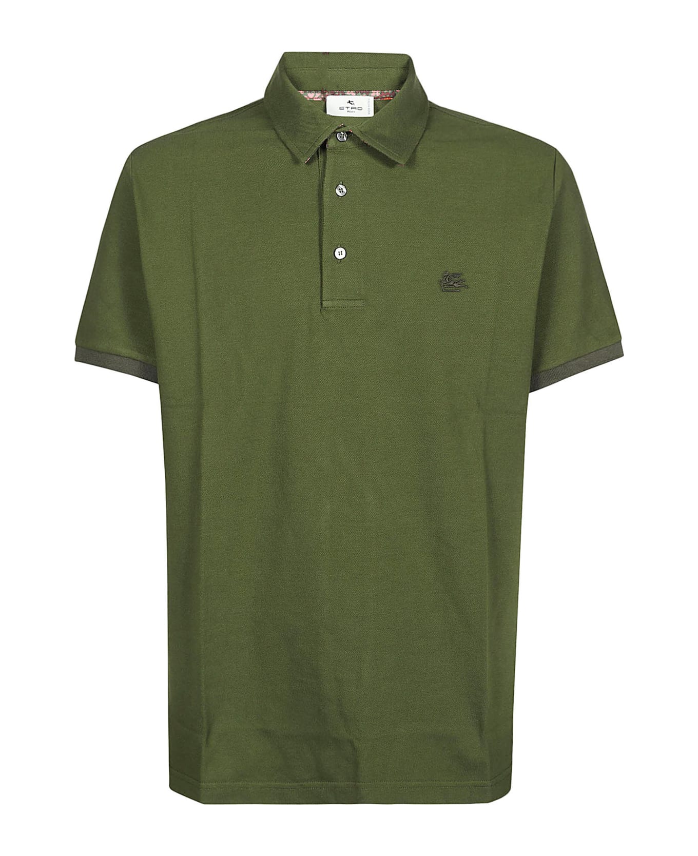 Etro Roma Short Sleeve Polo Shirt - Verde oliva