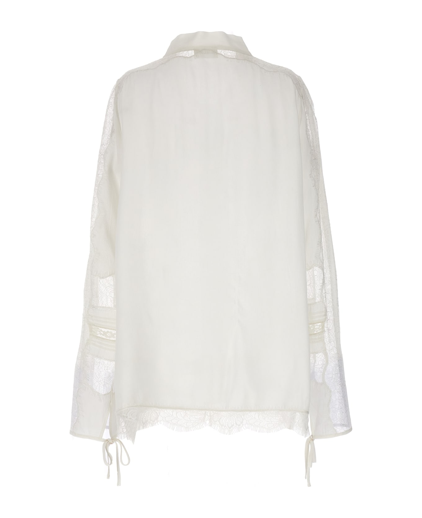 Parosh Lace Shirt - White ブラウス