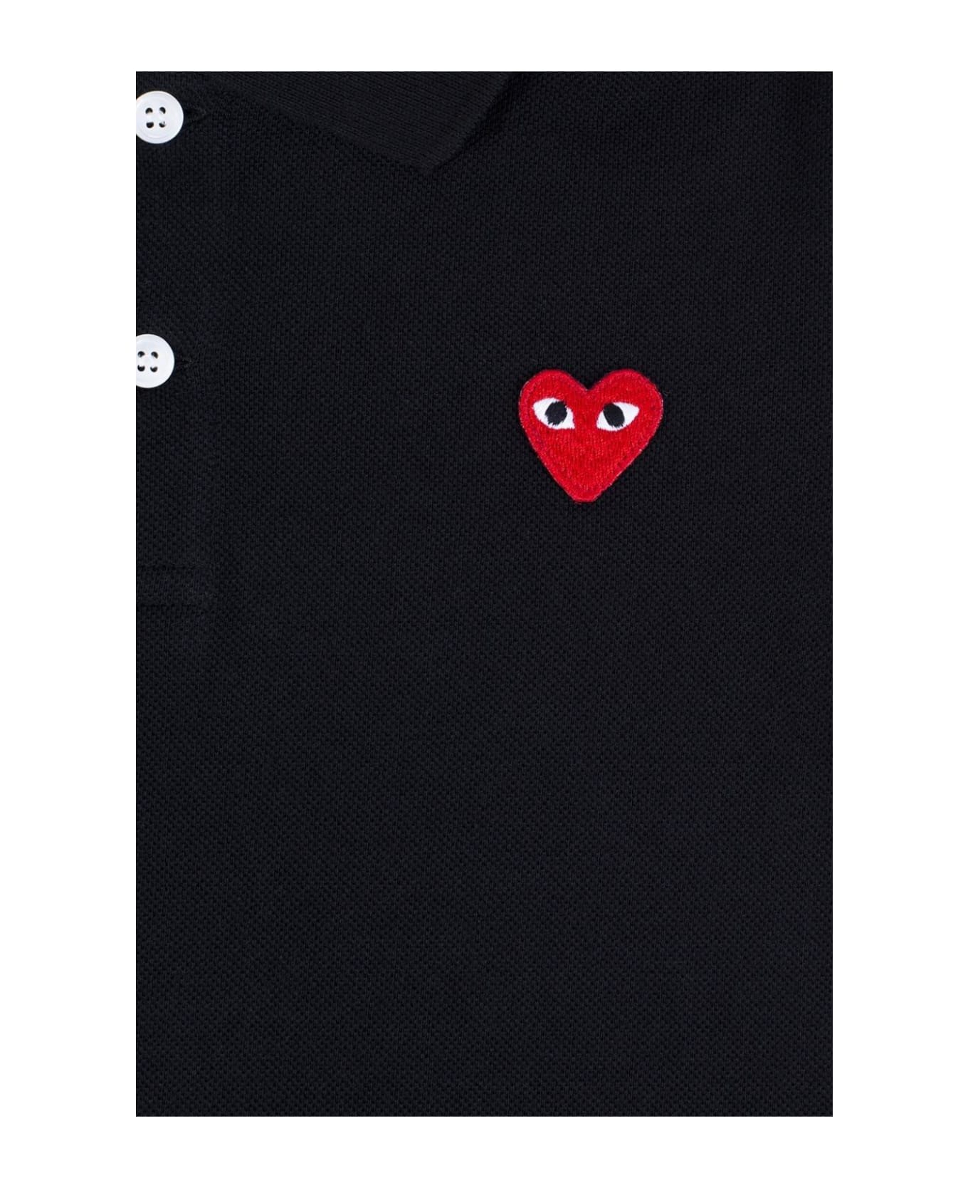 Comme des Garçons Play Heart Patch Polo Shirt - Nero シャツ