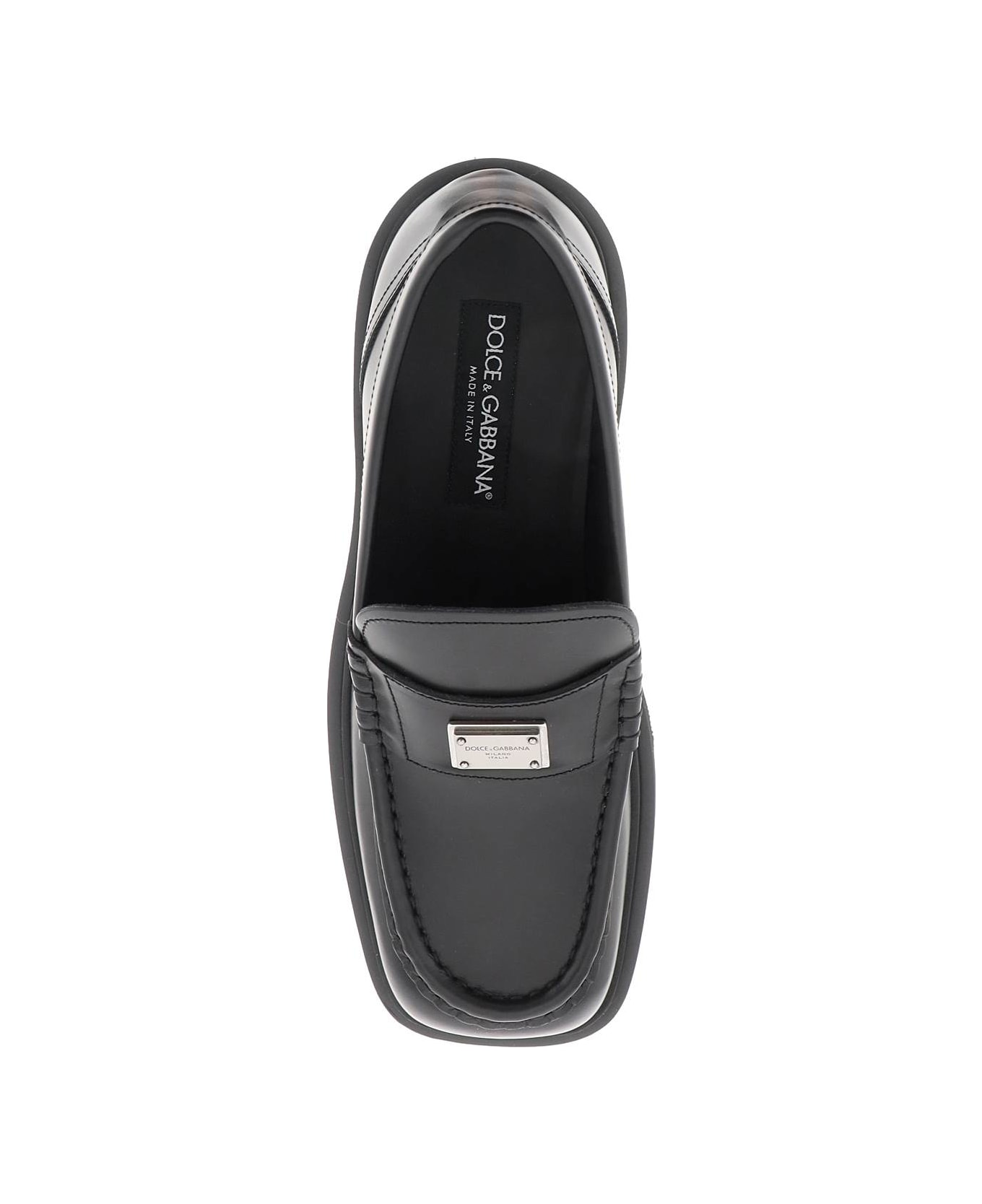 Dolce & Gabbana Leather Mocassins - NERO (Black) フラットシューズ