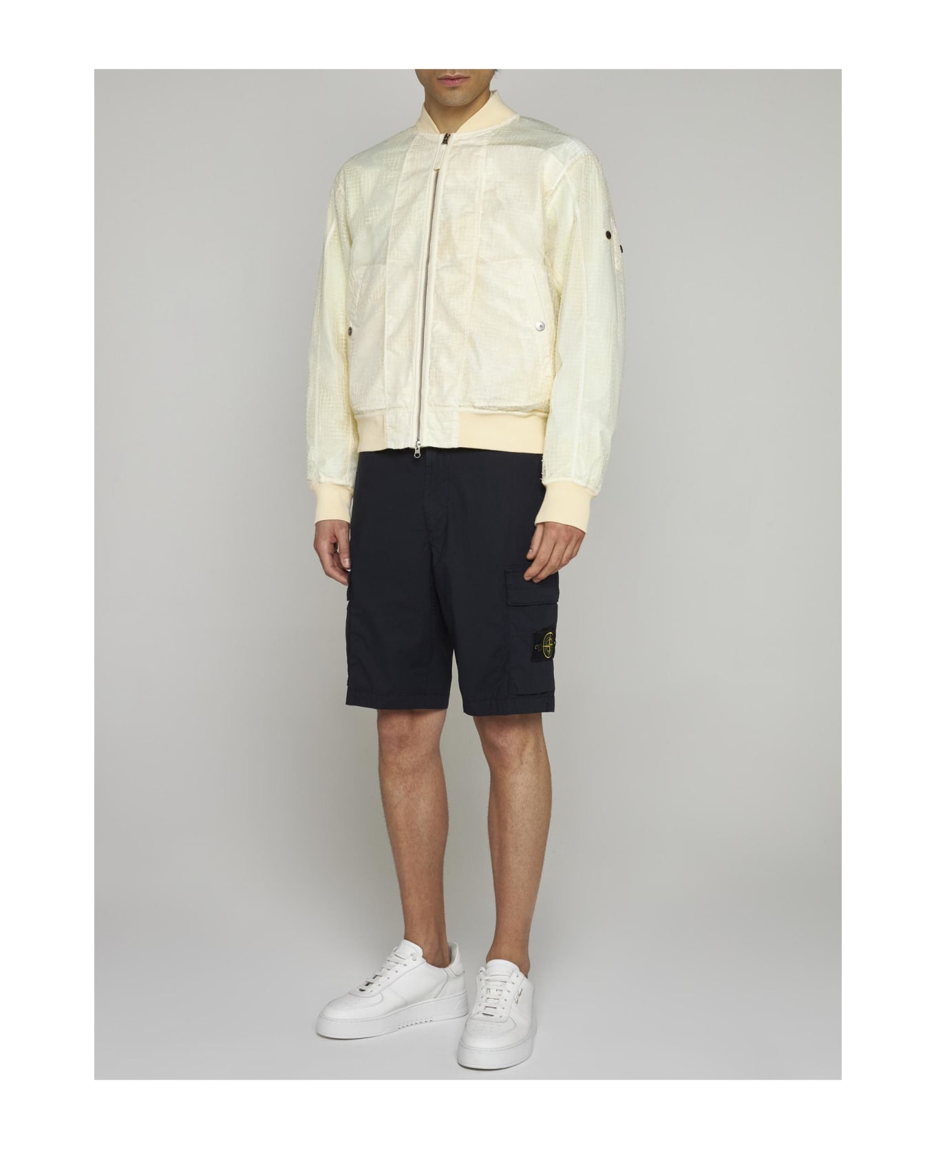 Stone Island Shadow Project Technical Cotton Blend Bomber Jacket