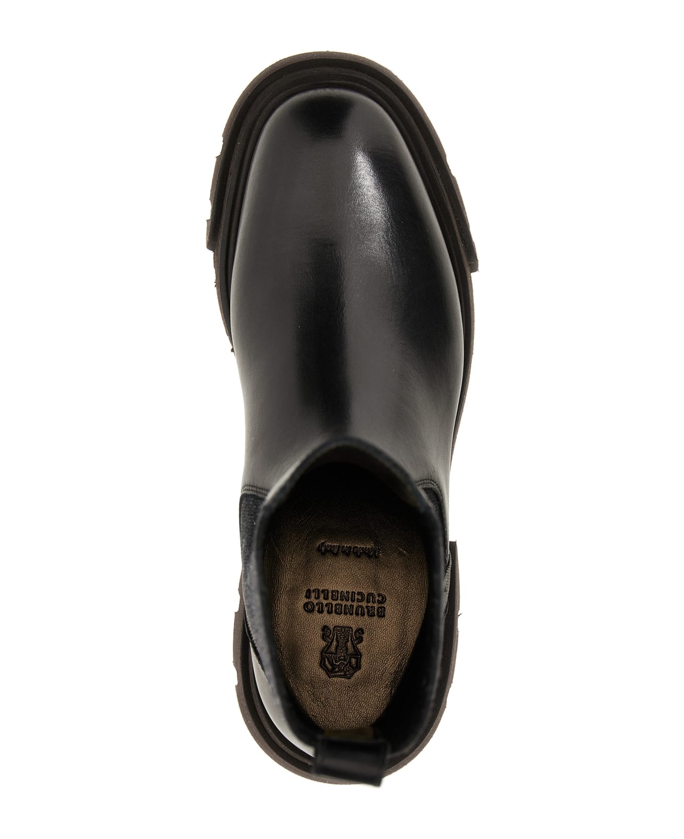 Brunello Cucinelli Monile Leather Ankle Boots - Black  