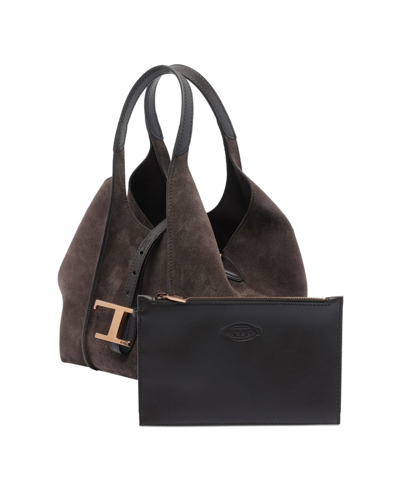 Tod
s Mini Leather Tote Bag - Marrone scuro