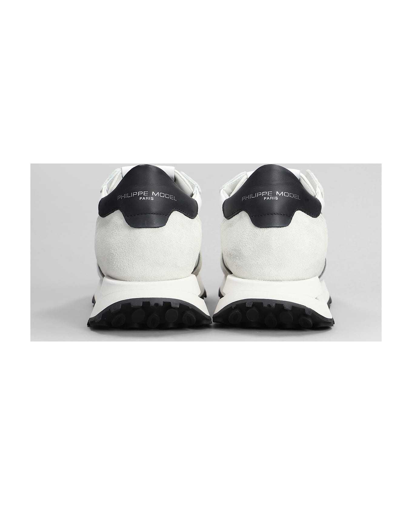 Philippe Model Tropez Haute Sneakers In White Suede And Fabric - white