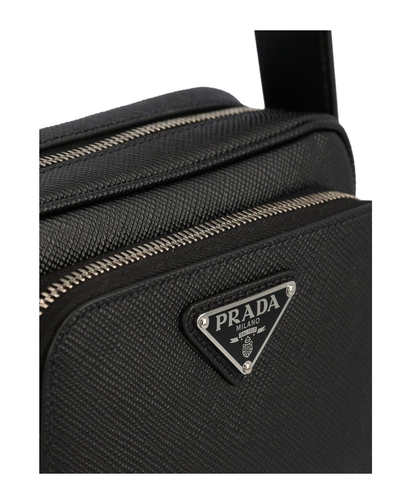 Prada Triangle-logo Zipped Crossbody Bag - NERO