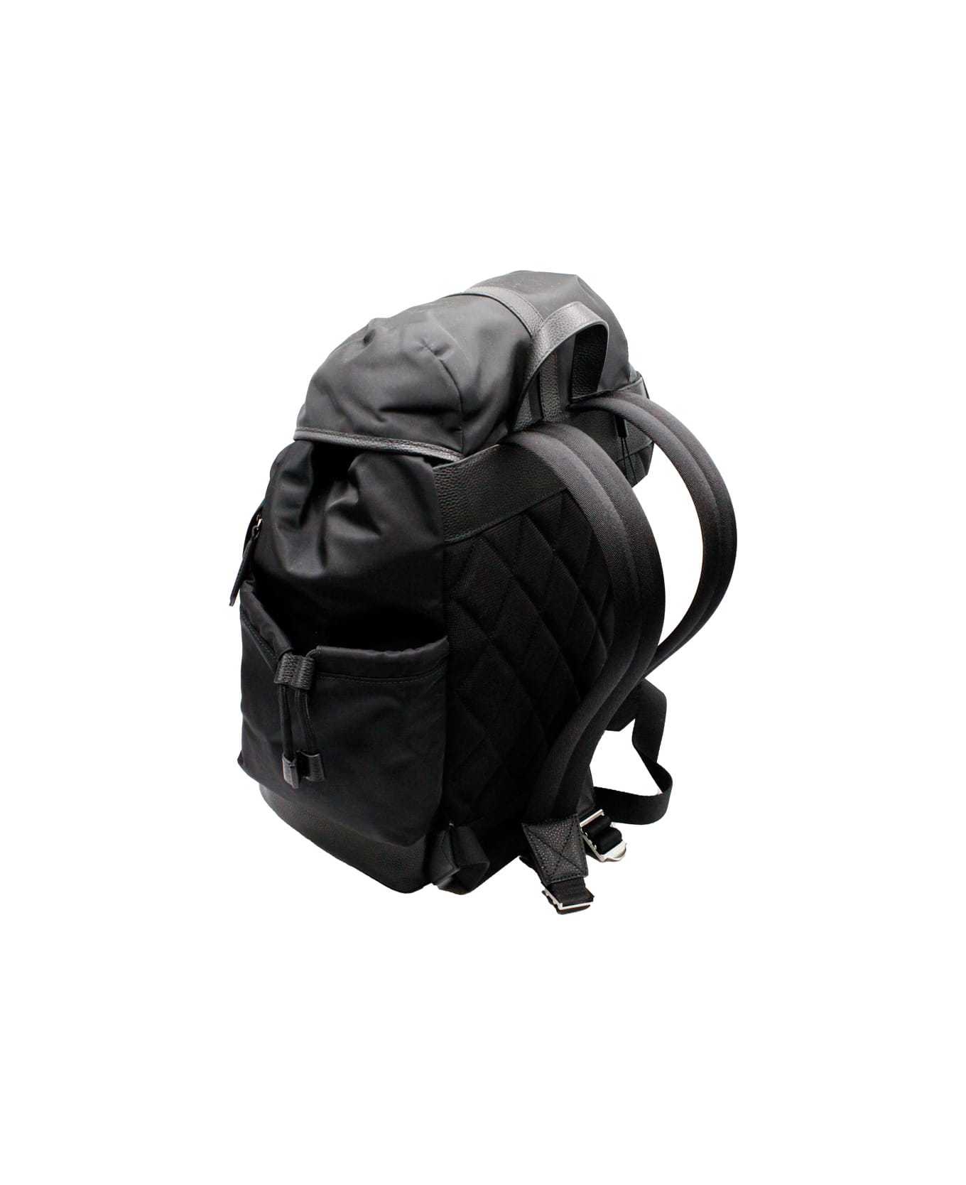 Burberry Recycled Nylon Backpack With Adjustable Shoulder Straps, Internal And External Pockets - Black