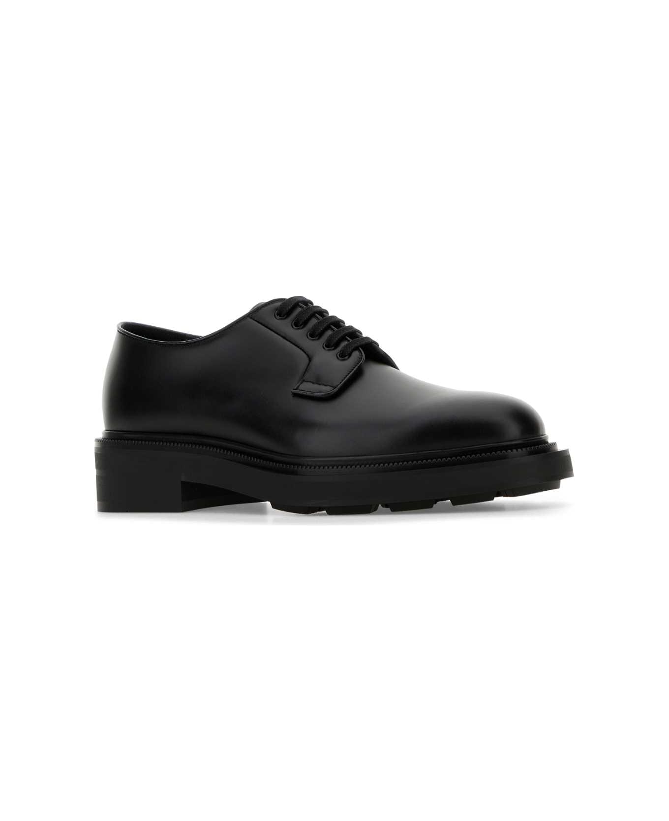 Prada Black Leather Lace-up Shoes - NERO