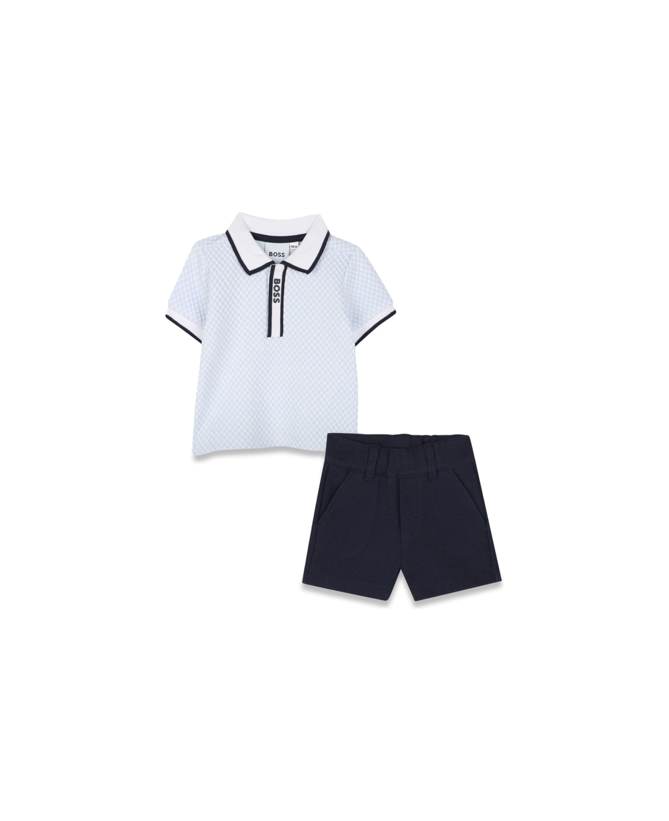 Hugo Boss Polo Shirt Set With Bermuda Shorts - BLUE