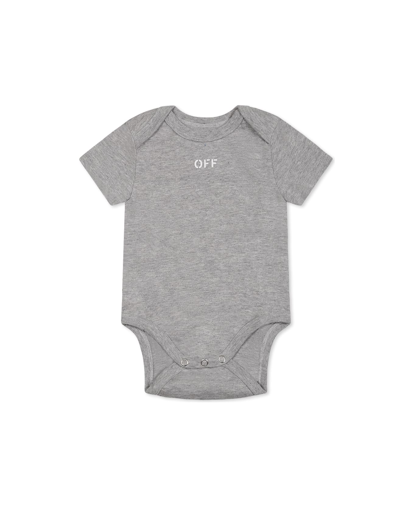Off-White Multicolor Body Set For Baby Boy With Logo - Multicolor