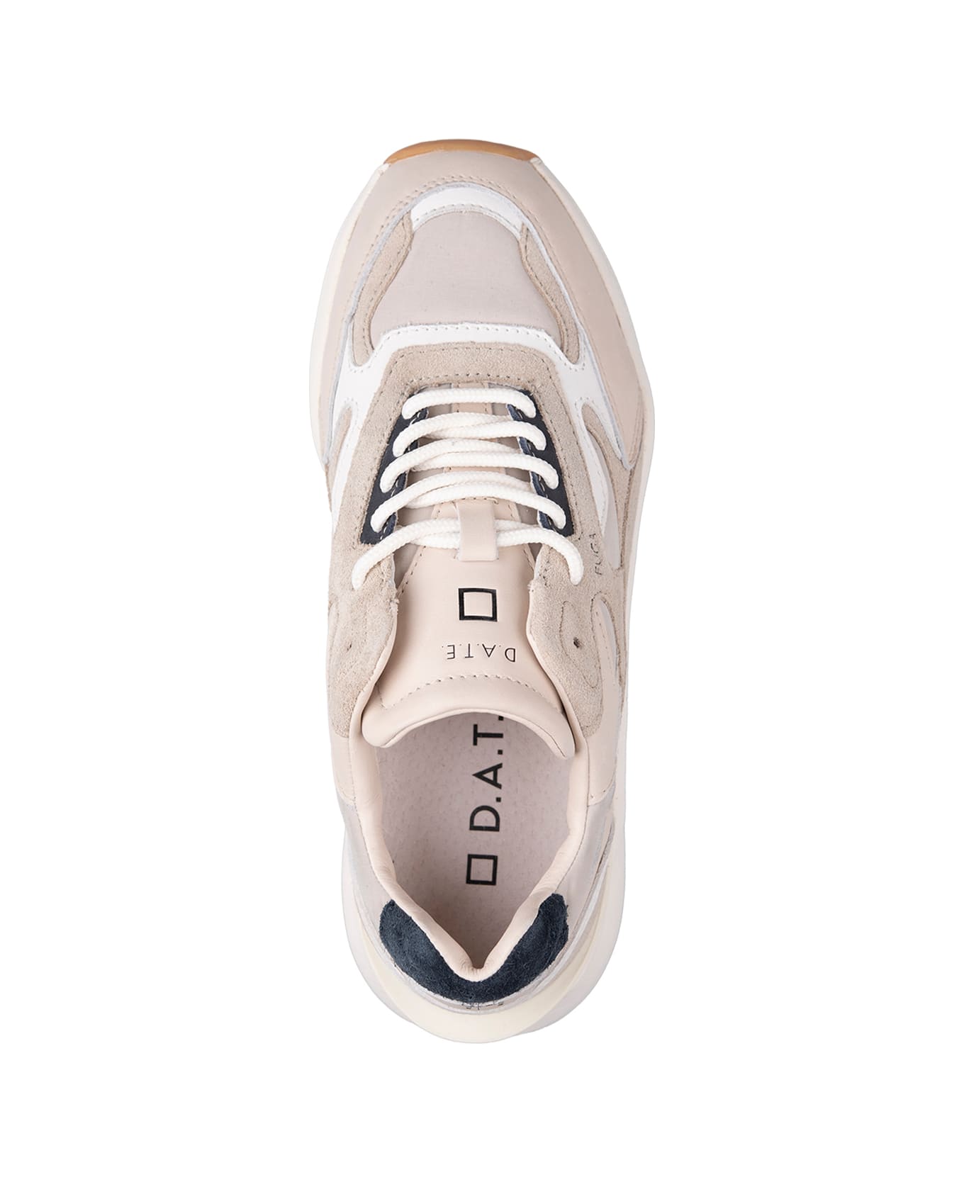 D.A.T.E. Fuga Running Sneakers In Ivory - White