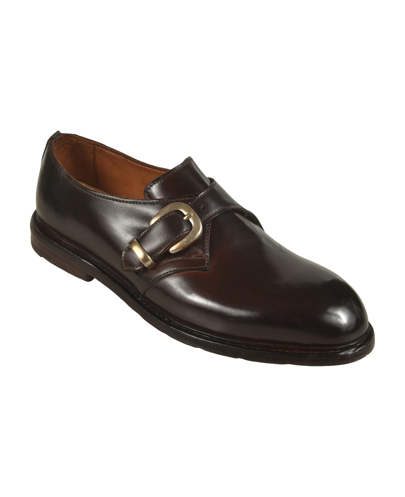 Premiata Buckle Strap Derby Shoes - Camel