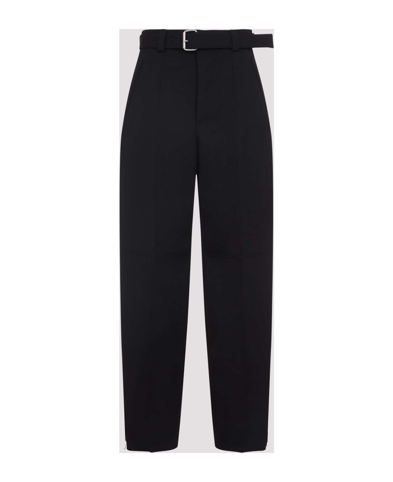 Bottega Veneta Wool Belted Trousers - Black