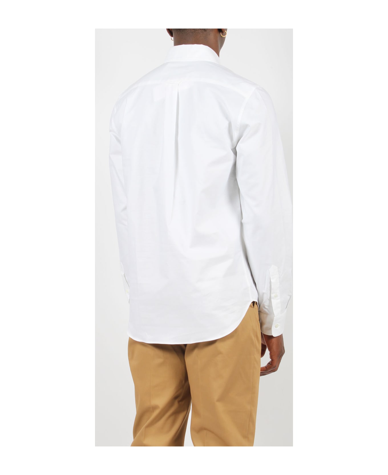 Maison Kitsuné Fox Head Patch Button Down Classic Shirt - White