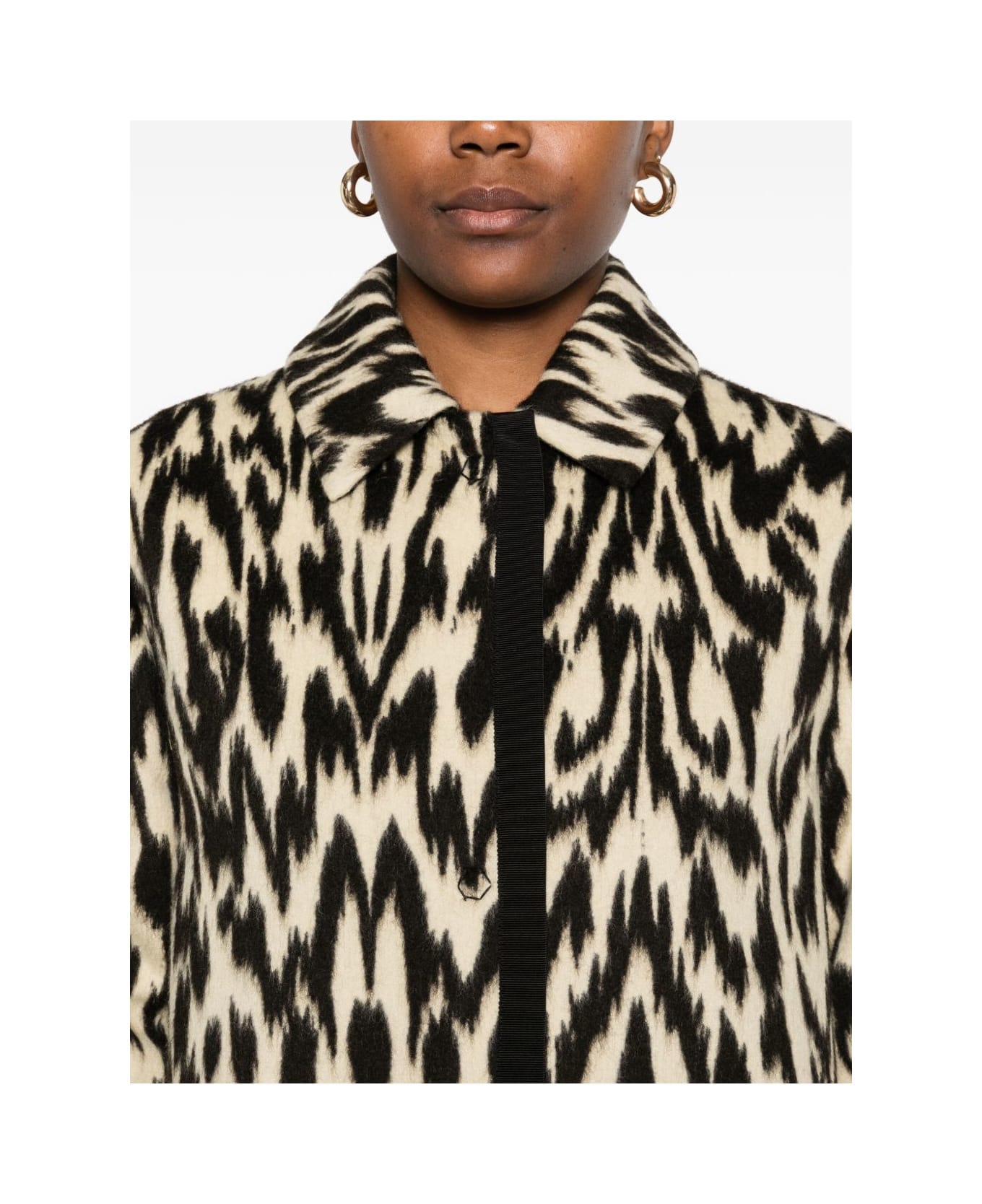 Forte_Forte Jacquard Long Coat - Brown