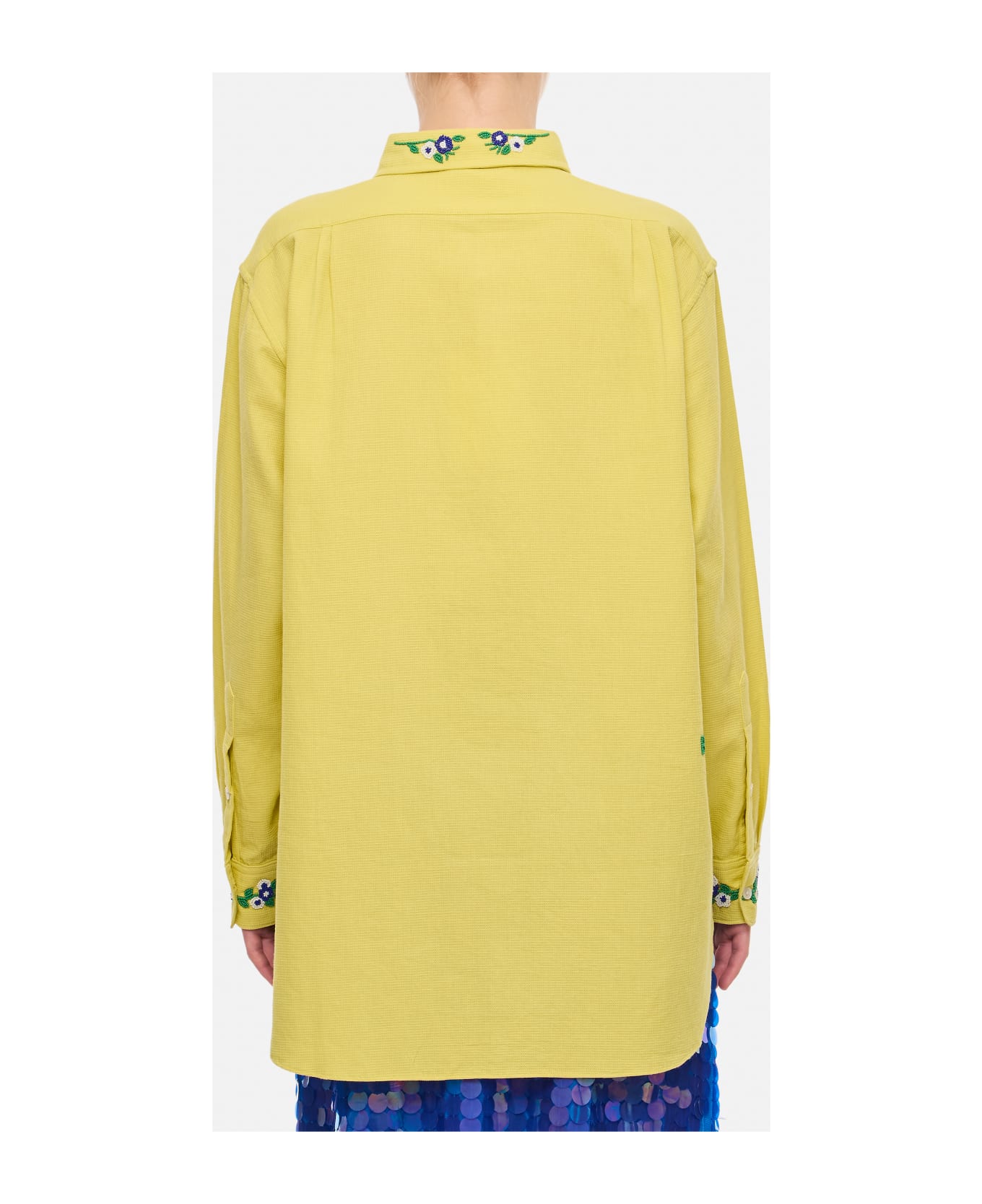 Bode Beaded Chicory Ls Cotton Shirt - Yellow シャツ