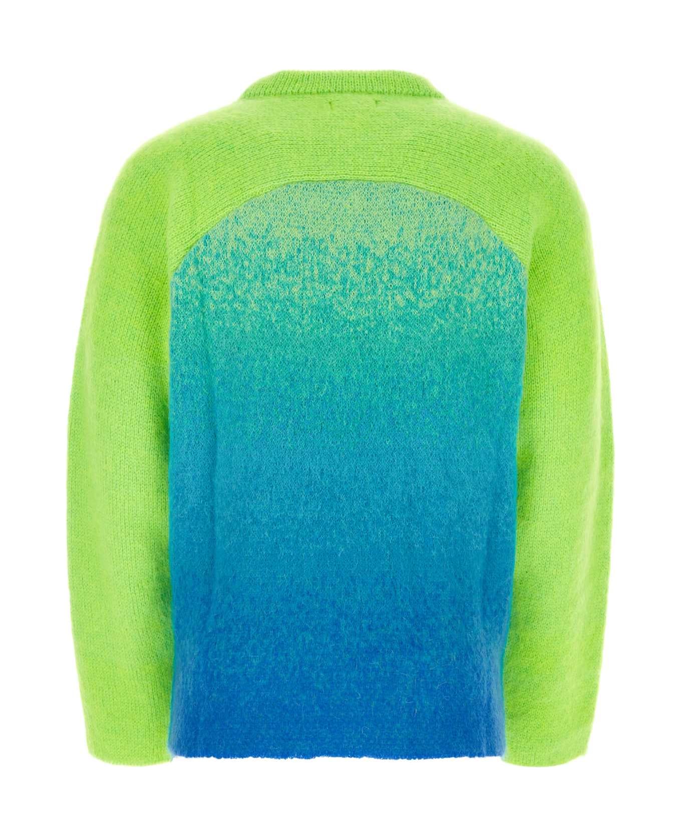 ERL Multicolor Mohair Blend Sweater - GREEN