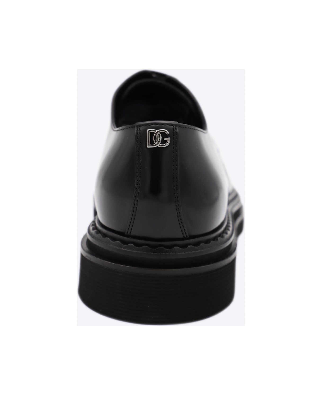 Dolce 
Gabbana Black Leather Lace Up Shoes - Black