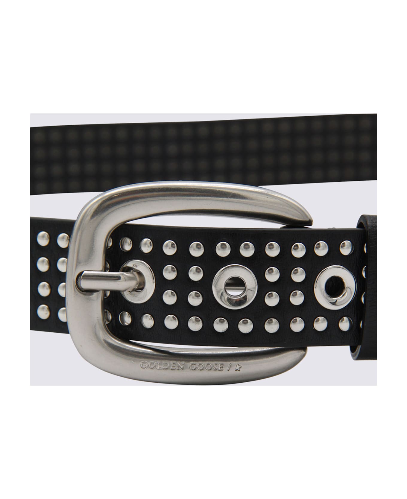 Golden Goose Black Leather Belt - black