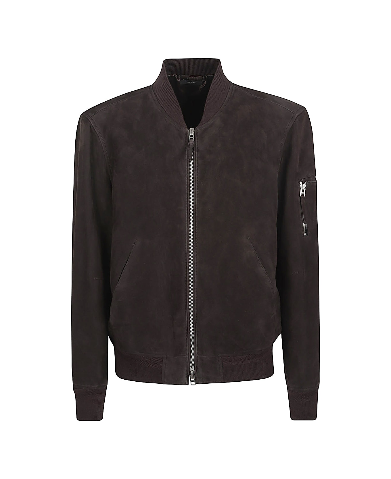 Tom Ford Suede Leather Bomber Jacket - Brown