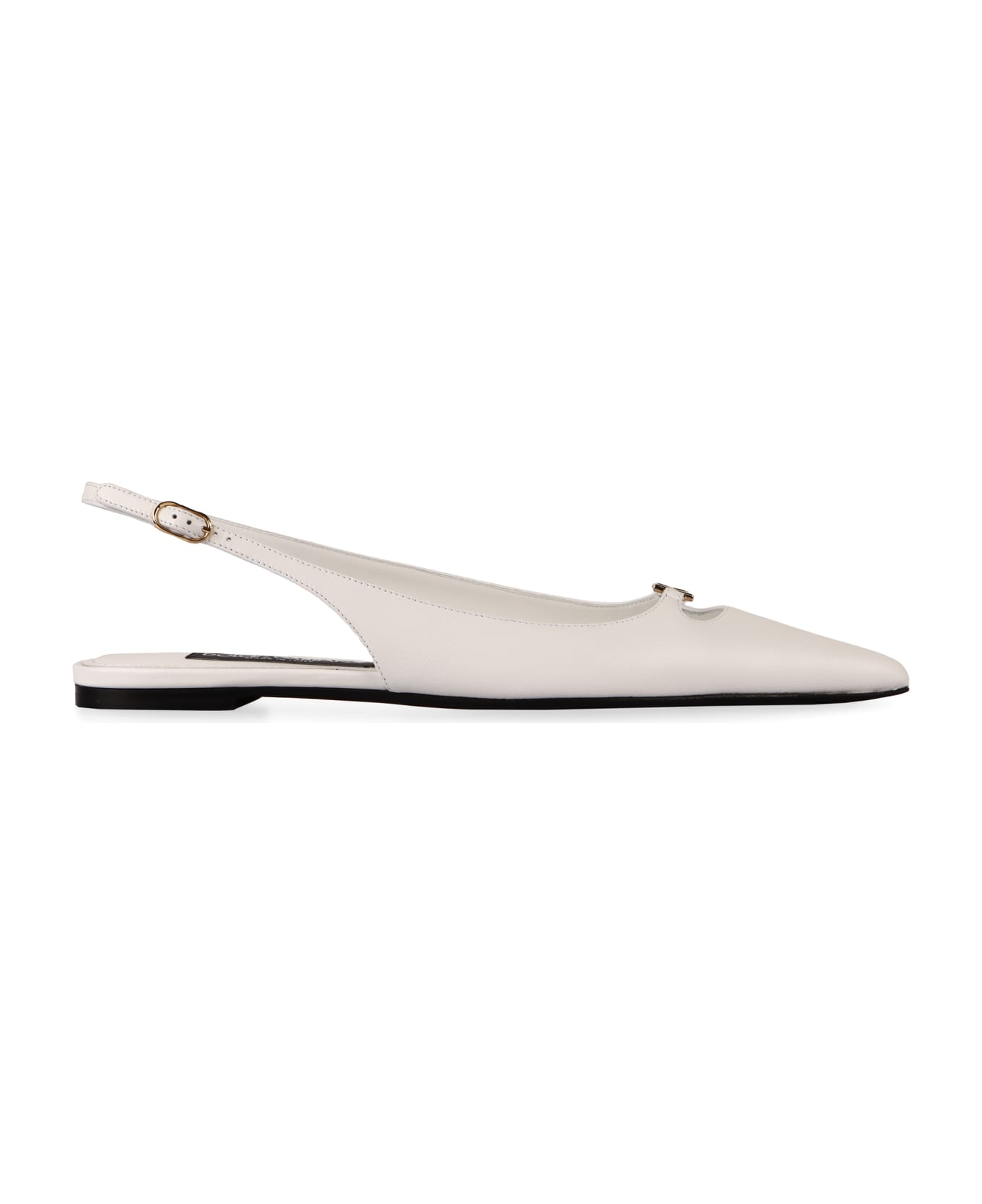 Dolce & Gabbana Leather Slingback Pumps - White