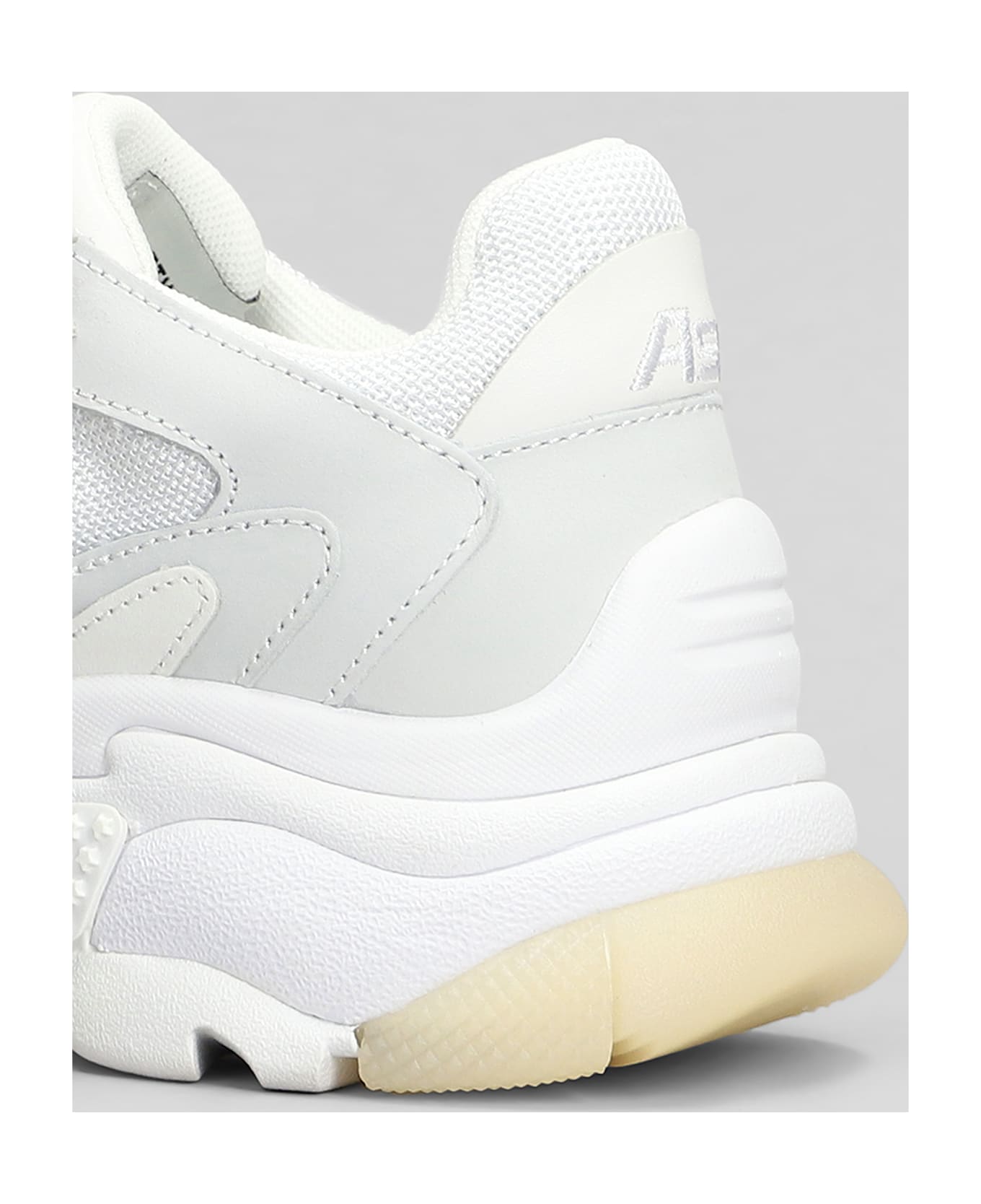 Ash Addict Sneakers In White Leather And Fabric - white