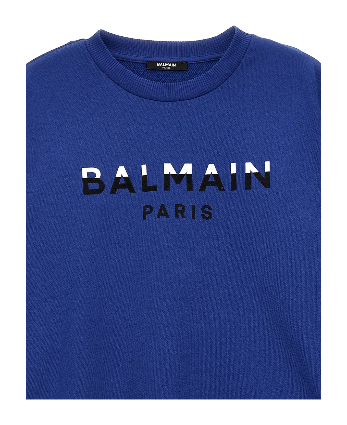 Balmain Flocked Logo Sweatshirt - Blue