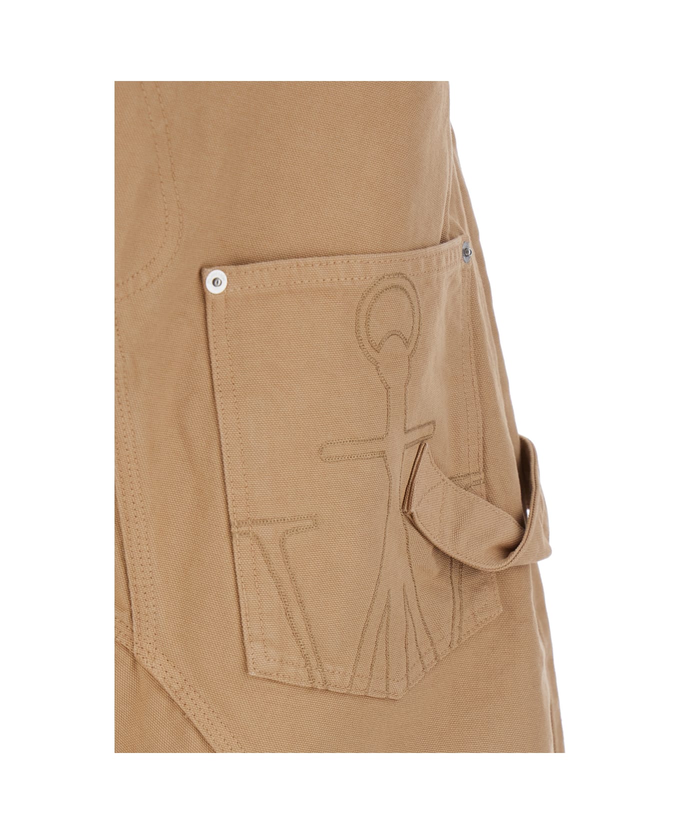 J.W. Anderson Beige Bermuda Shorts With Patch Pocket With Logo On The Front In Cotton Man - Beige