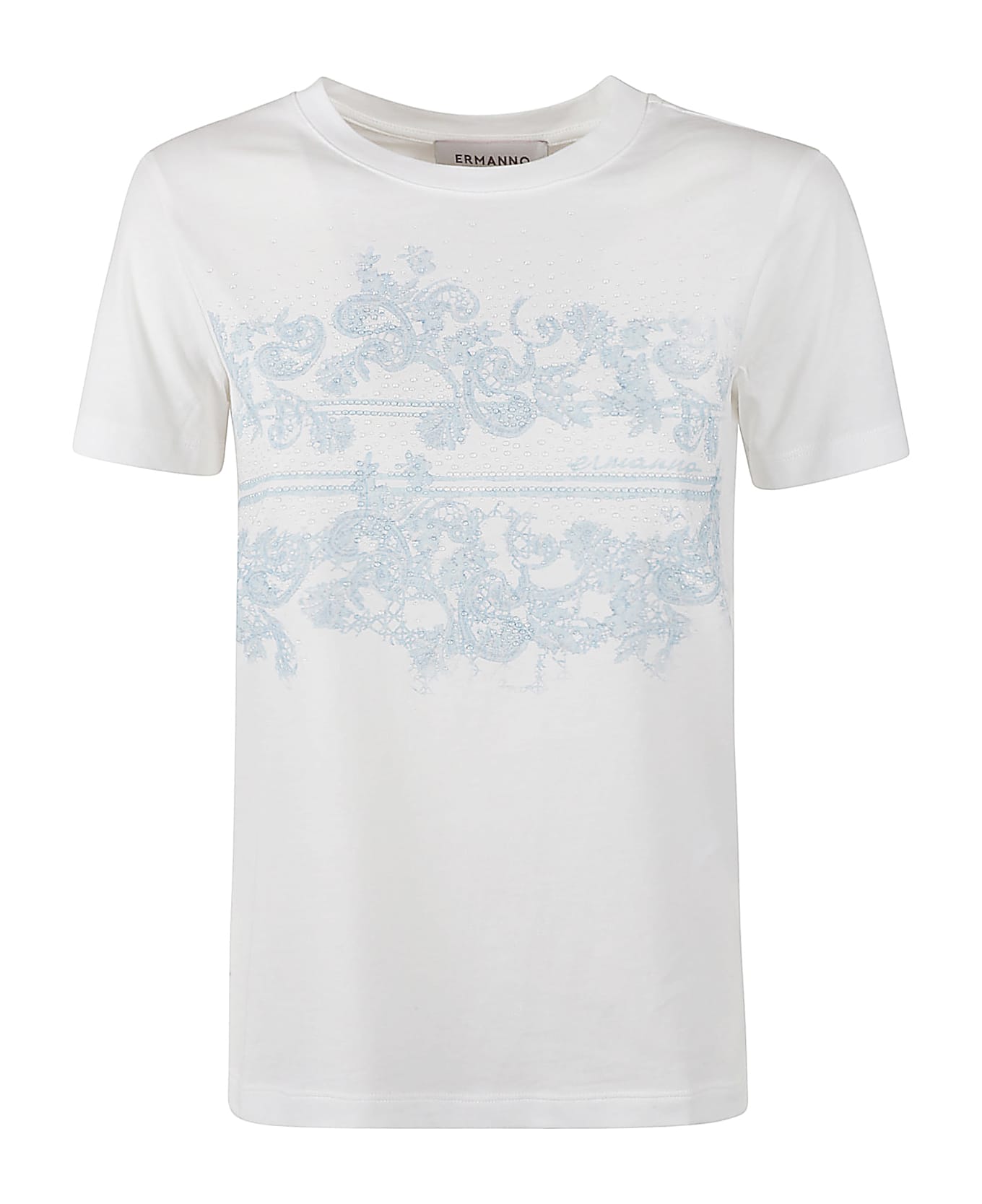Ermanno Scervino Floral Embroidery T-shirt - White
