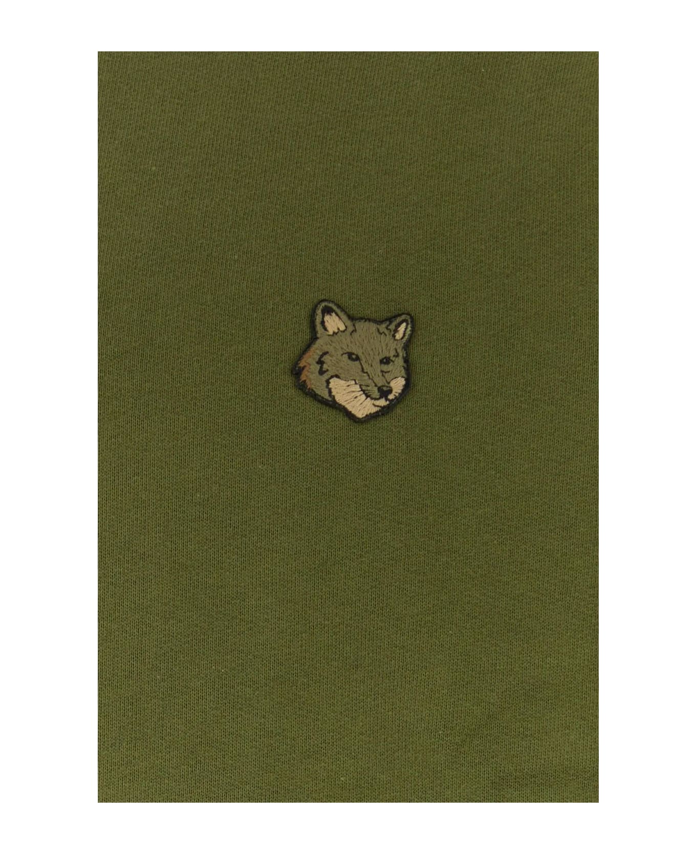 Maison Kitsuné Olive Green Cotton Sweatshirt - Military Green