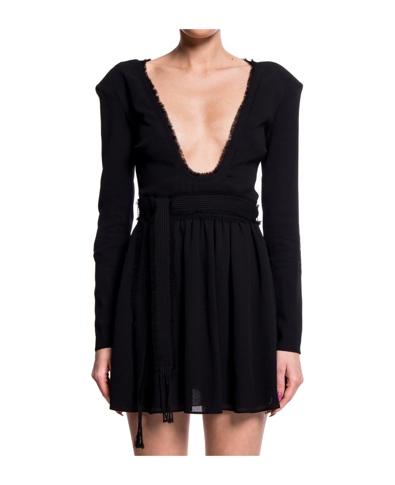 Saint Laurent Long Sleeves Dress - Black