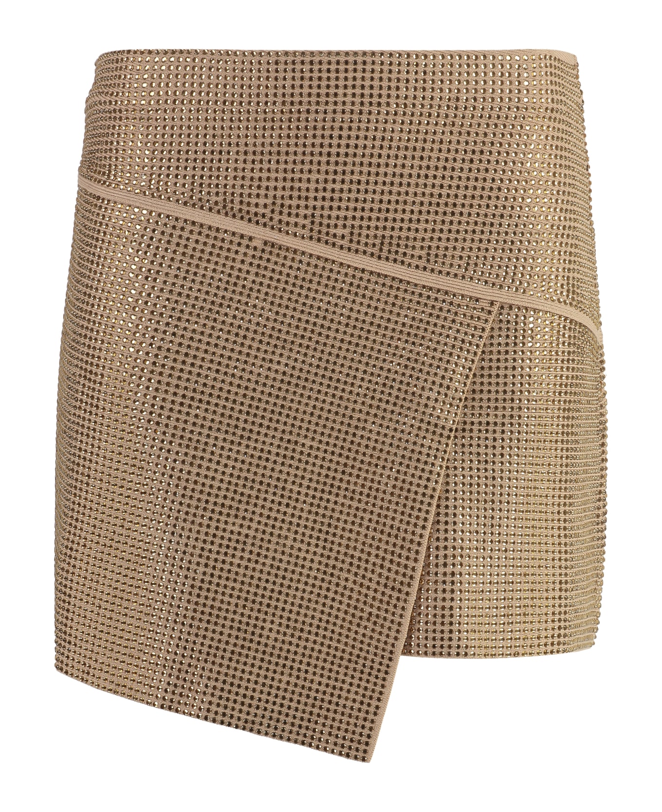ANDREĀDAMO Asymmetric Miniskirt - Gold