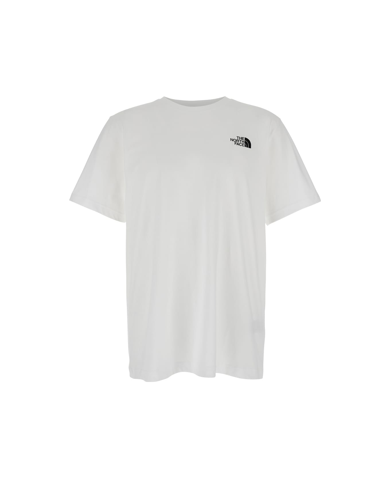 The North Face White T-shirt With Logo Printed On The Front And Maxi Logo On The Back In Cotton Man - White
