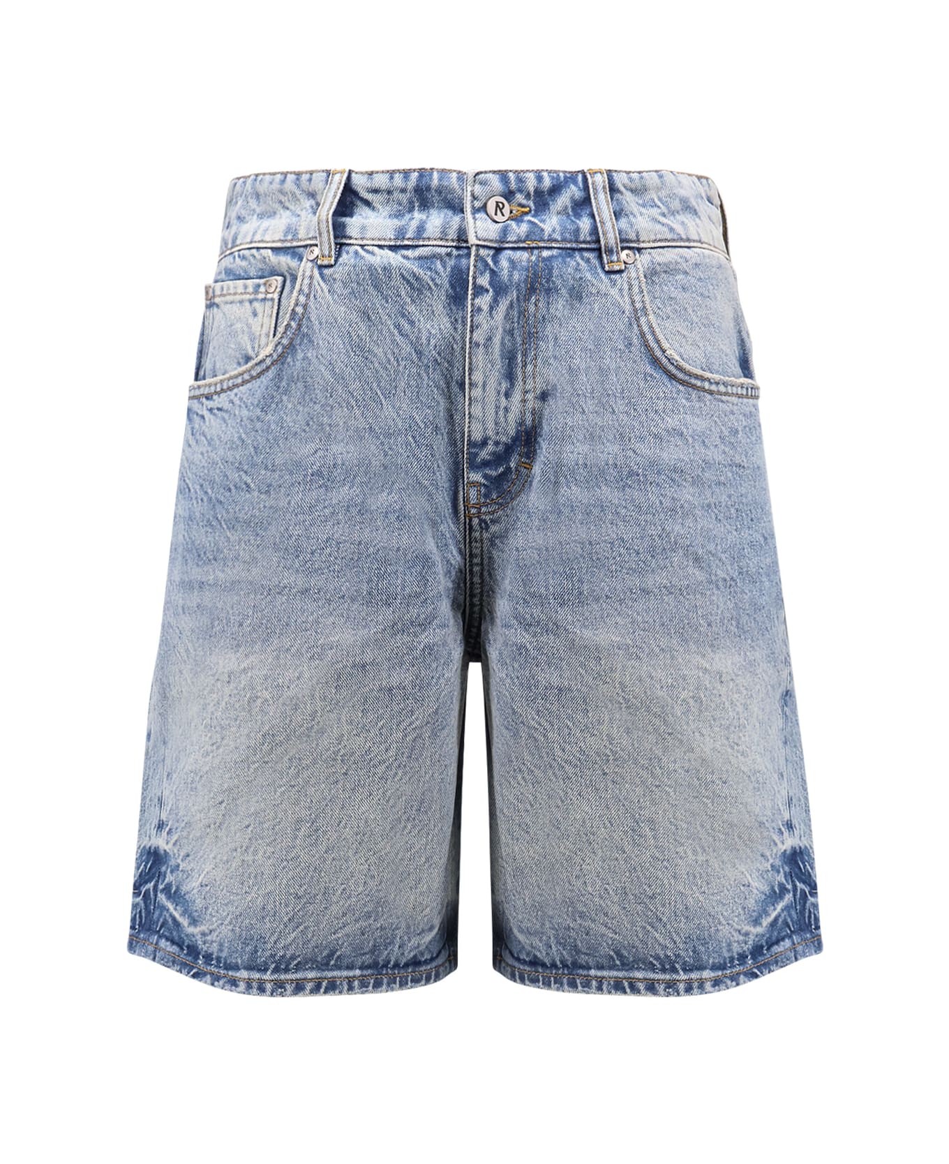 REPRESENT Tailored Stone-washed Denim Bermuda Shorts