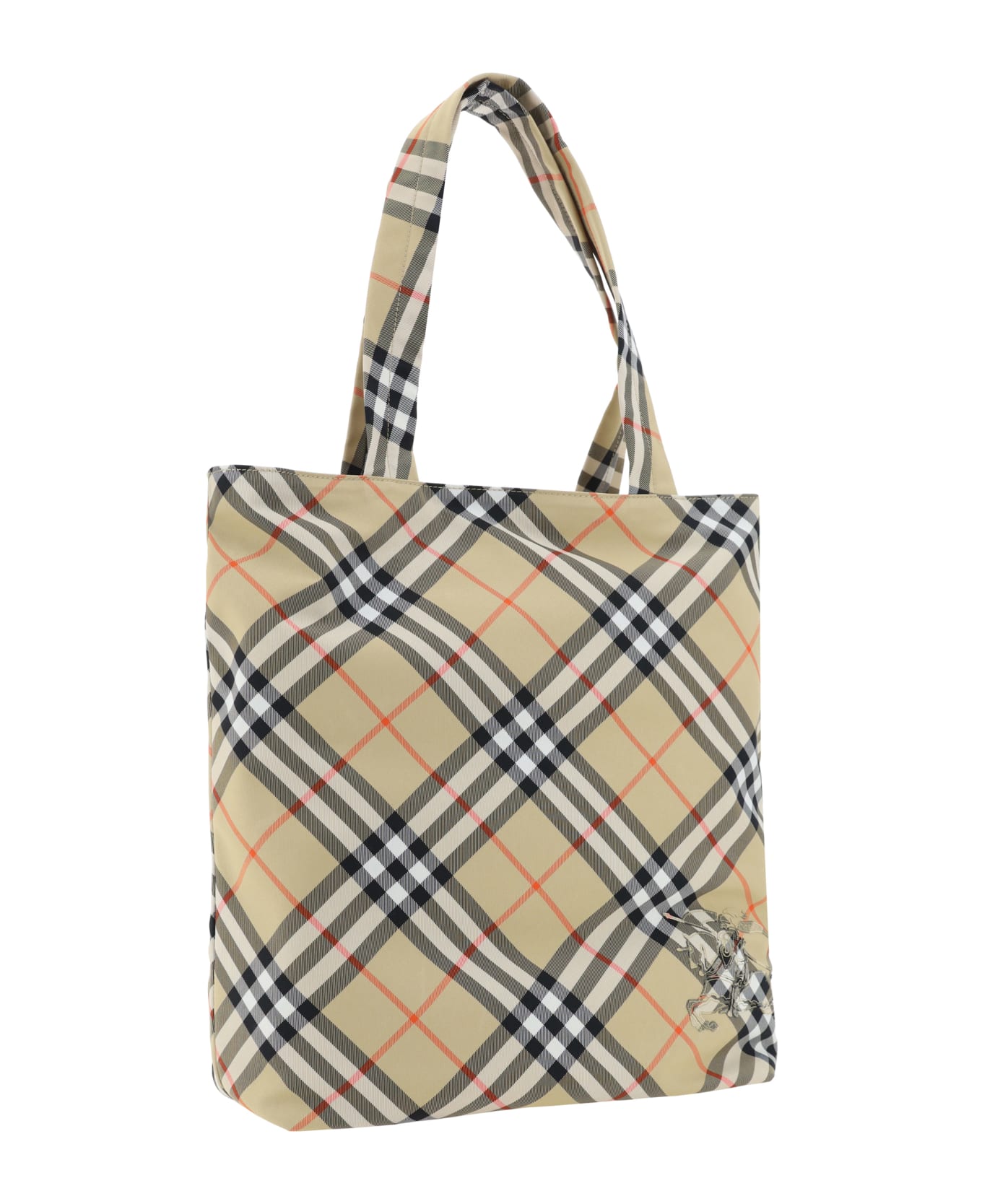【BURBERRY】CLASSIC SHOPPER BAG Burberry Embroidered Canvas Check Shopping Bag | italist